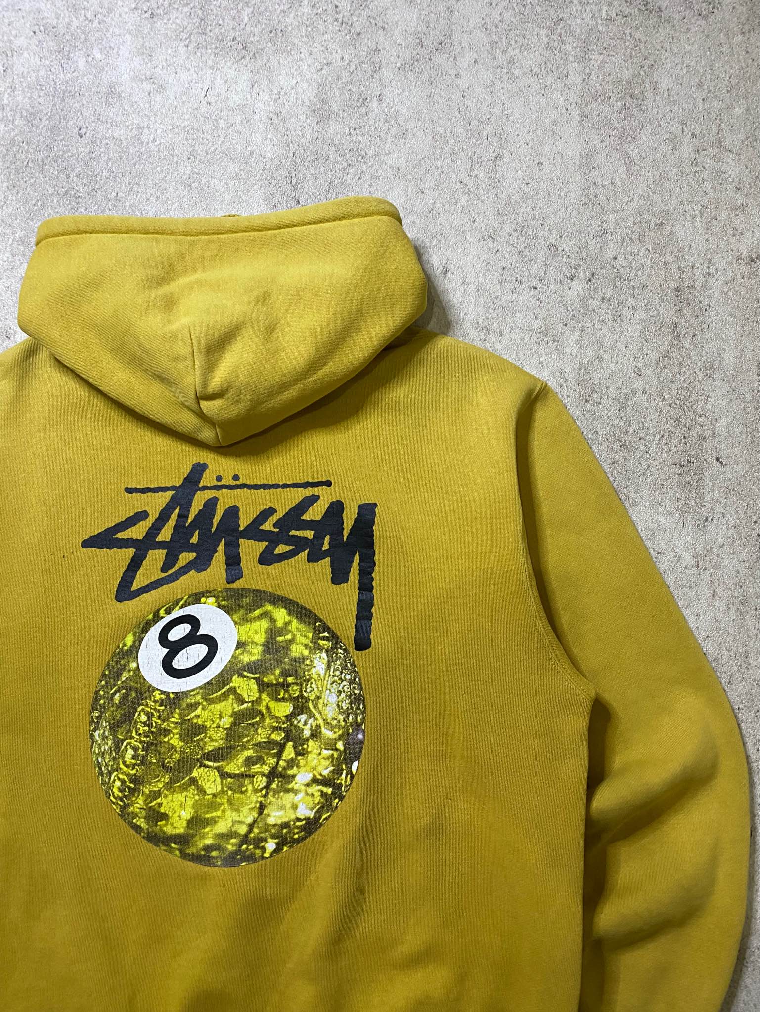 Stussy Vintage 00s 8-Ball Gold Coin Hoodie - Mustard ORIGINAL 