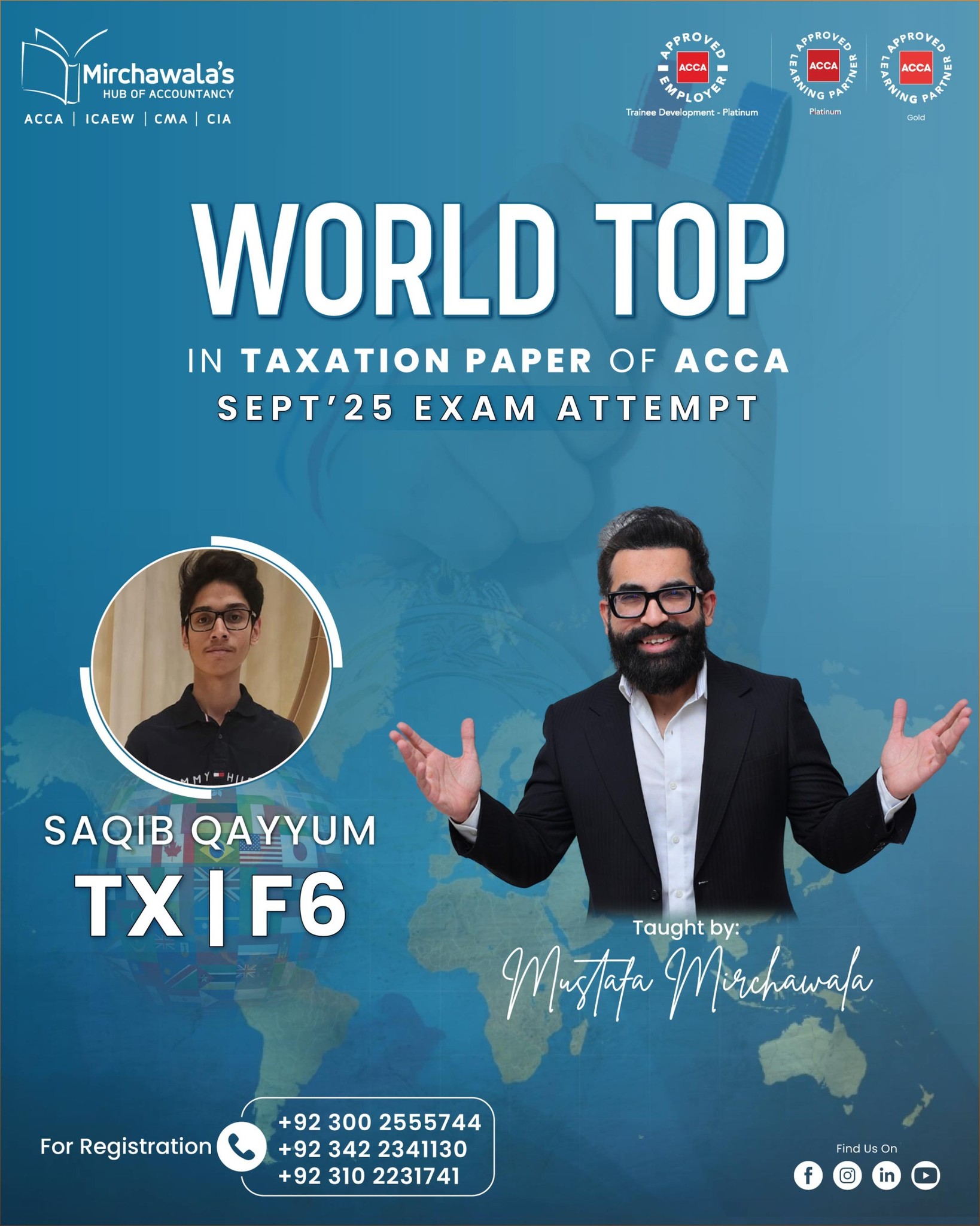 Mustafa - My student secured World 1st position in the ACCA Tax paper ...