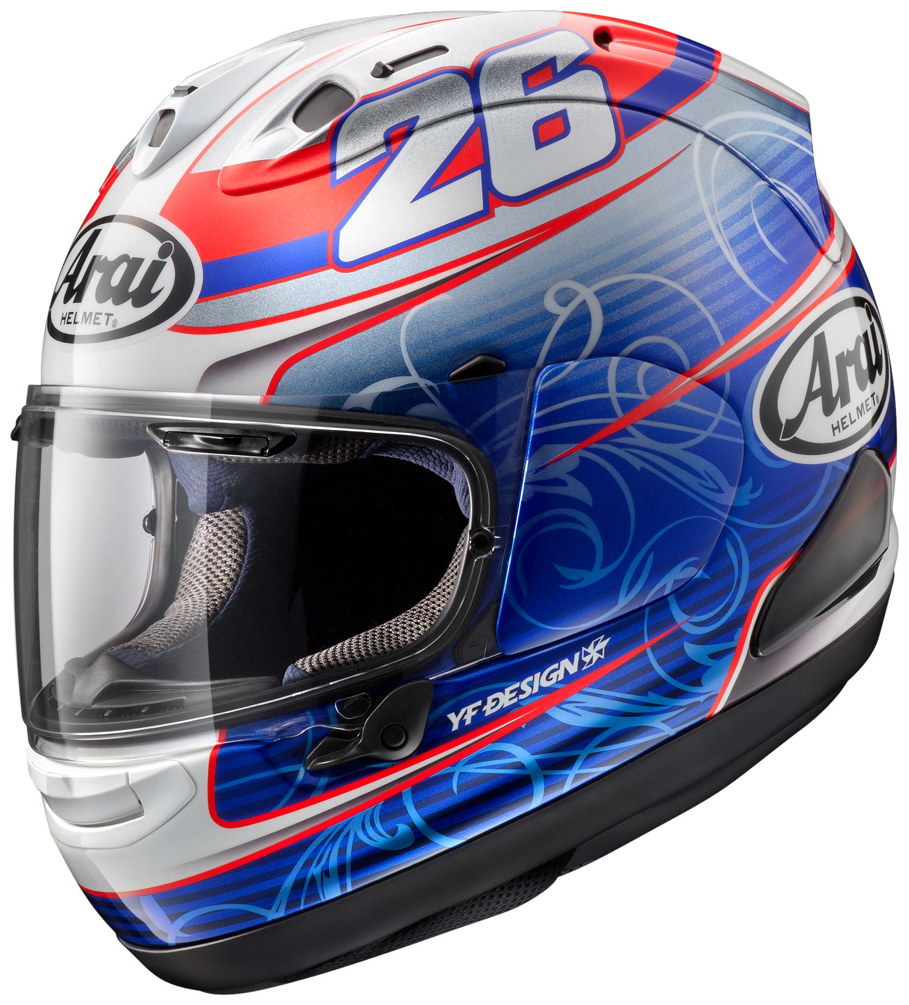 Arai RX-7 PEDROSA YFデザイン The Dani Pedrosa Spirit Gold RX-7V is one of our favourite MotoGP