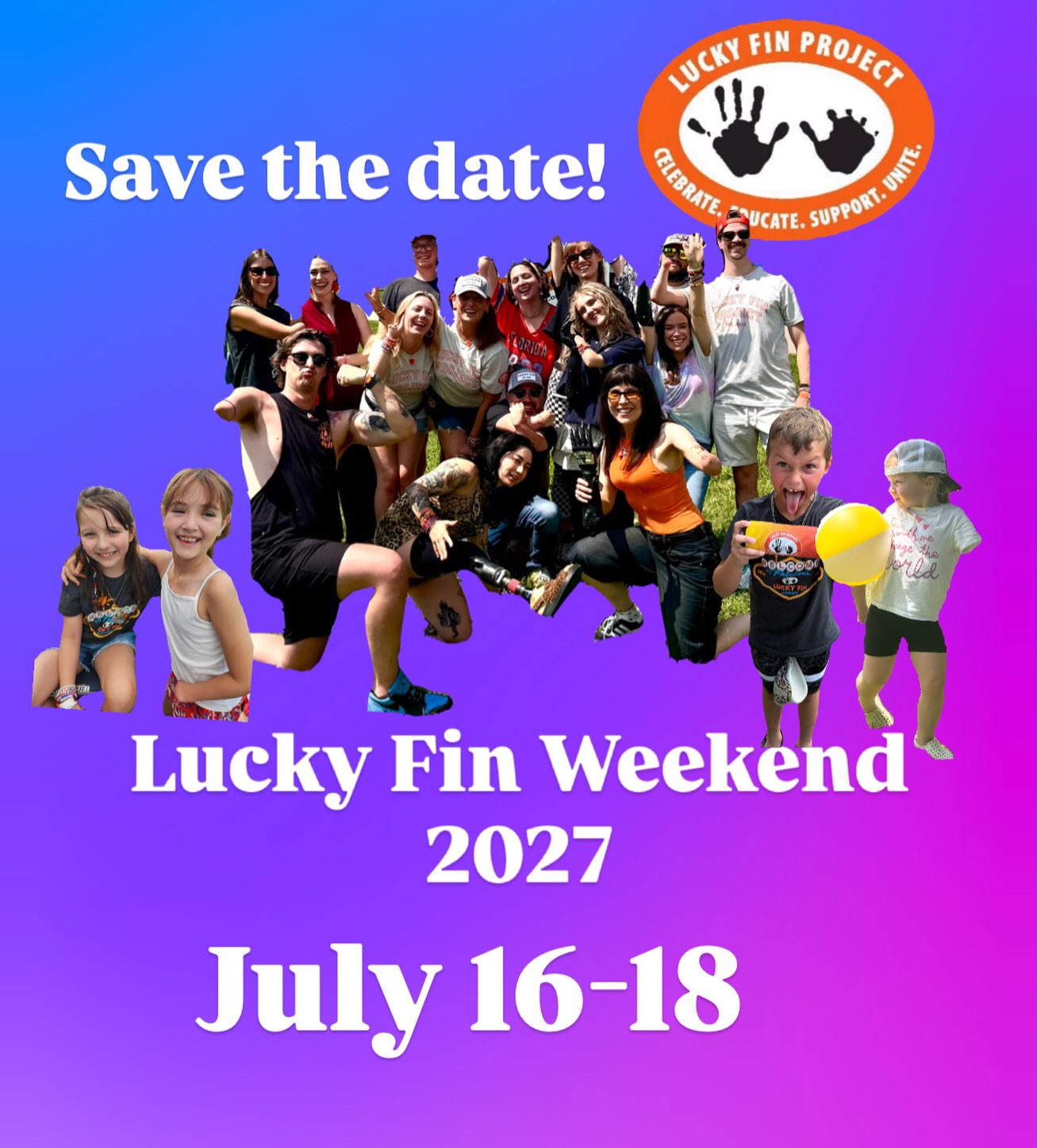 Lucky - SAVE THE DATE: Lucky Fin Weekend 2027 will be July 16-18