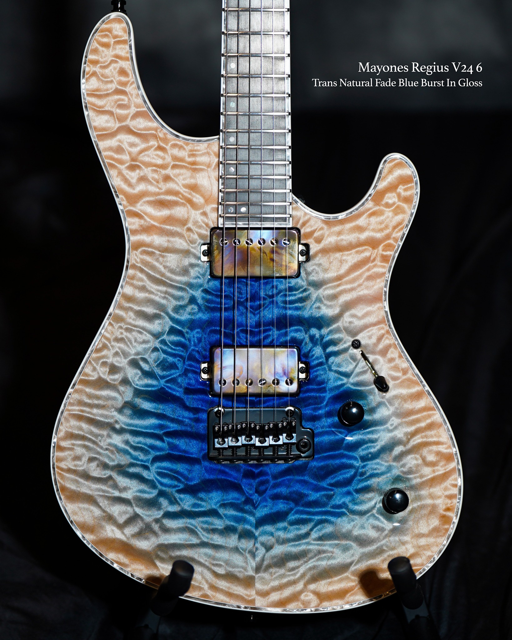 Mayones Regius V24 6 5A Grade Quilted Maple Top Trans Natural Fade