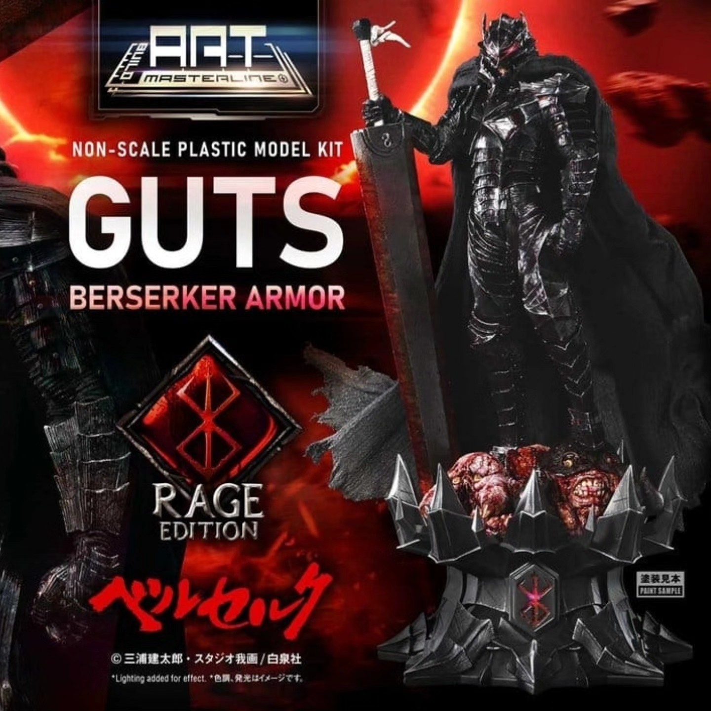 Anime Guts Figure Version Battle Damaged PVC Action Figure Black Swordsman Guts Change Face Model Statue Toy Office Collections Decorations Gift