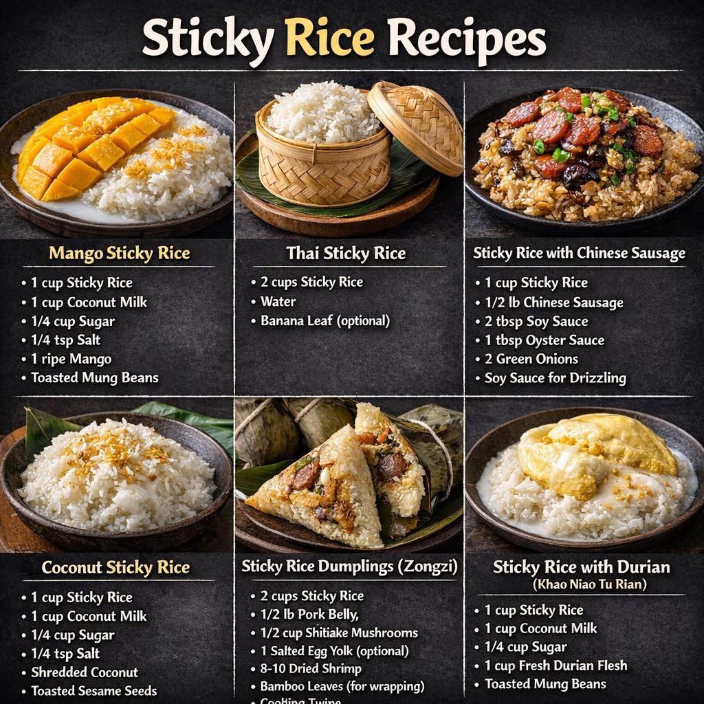 Yummy - 1. Mango Sticky Rice Ingredients • 1 cup sticky rice (glutinous ...