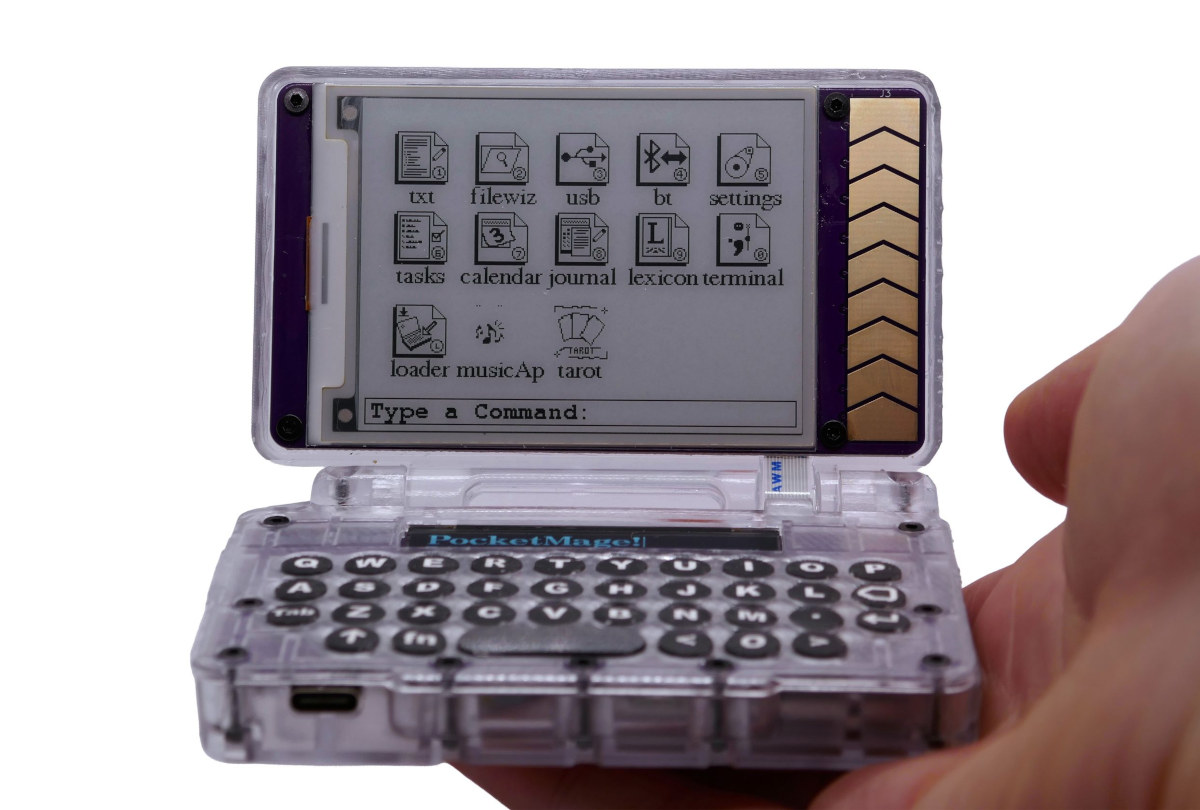 PocketMage is a cyberdeck-style computer built for distraction