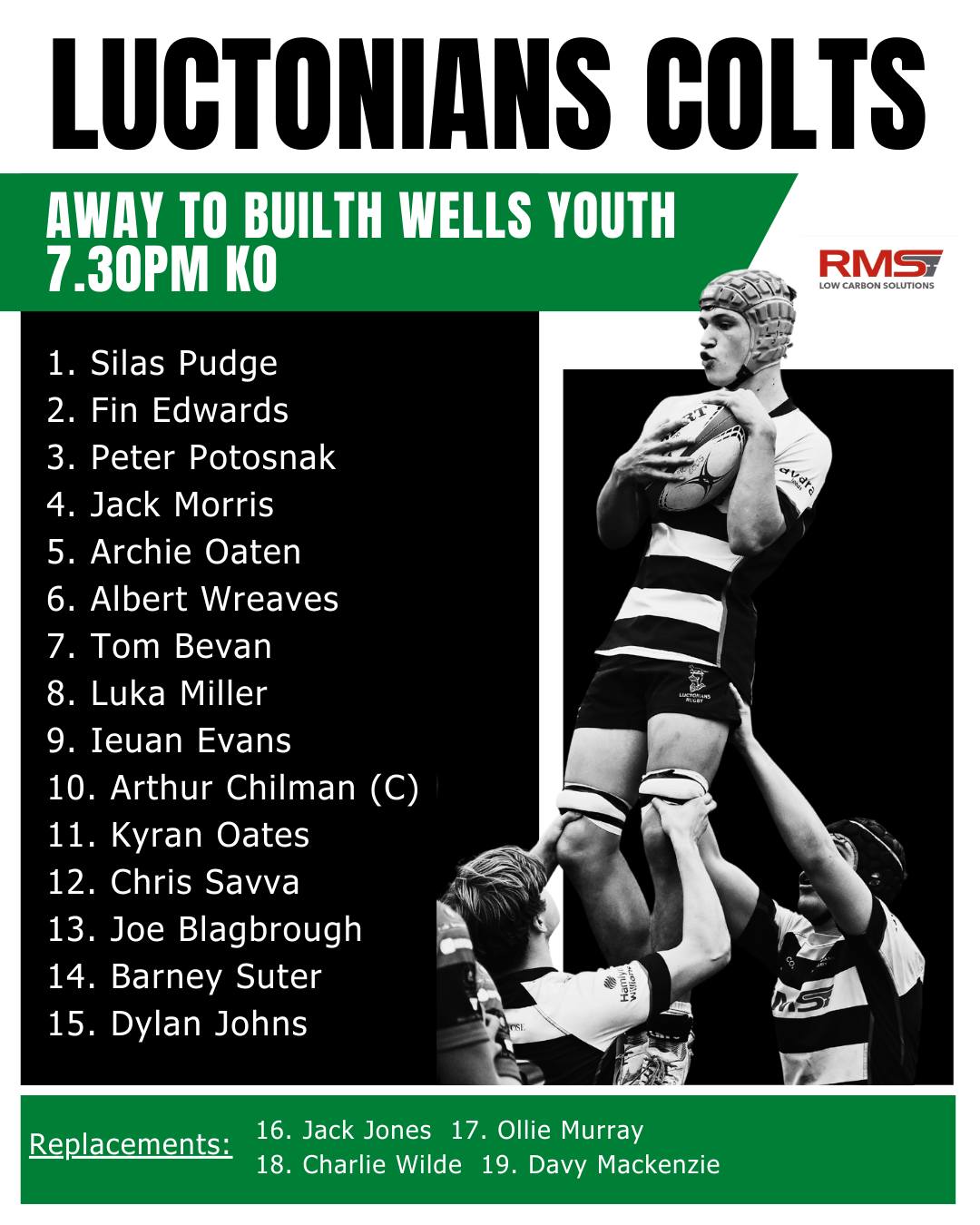Luctonians - TEAM SHEET FOR THE RMS COLTS ON FRIDAY This week the Colts ...