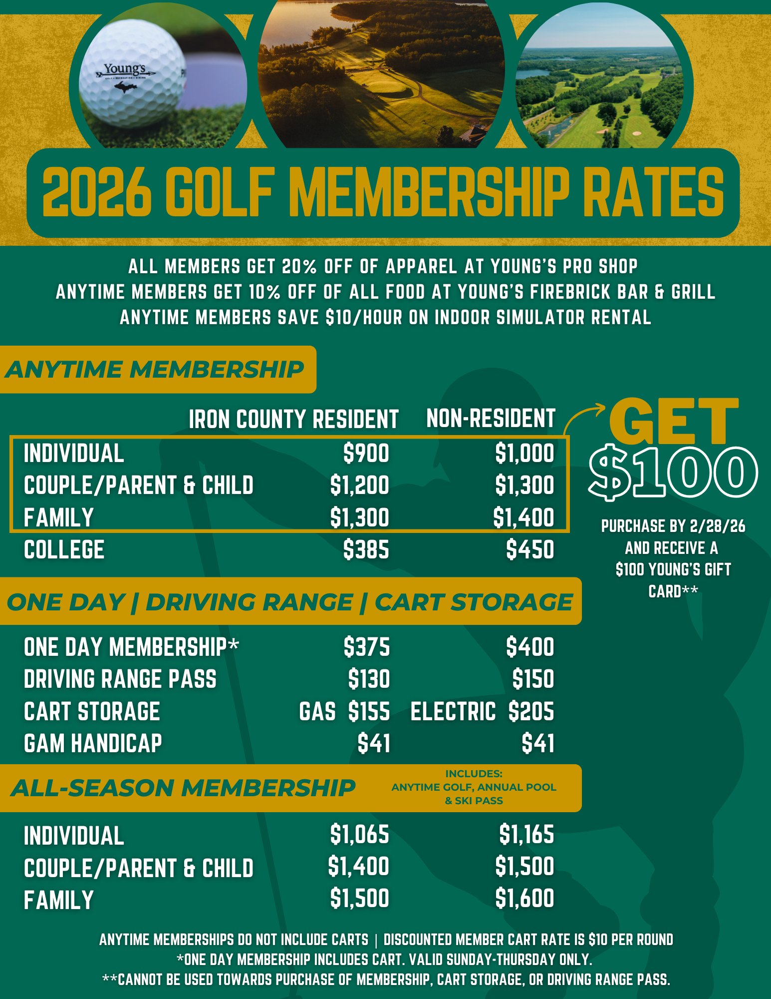 Young's - ⛳ 2026 Golf Memberships are officially here at Young’s! Lock ...
