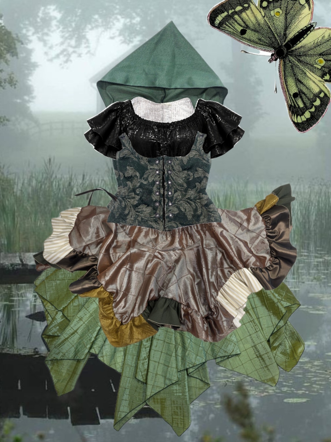 green slime dress Your time to shine, among the slime, of the swampy marshland grime #corset #damselinthisdress #green #costume #outfit On Campus