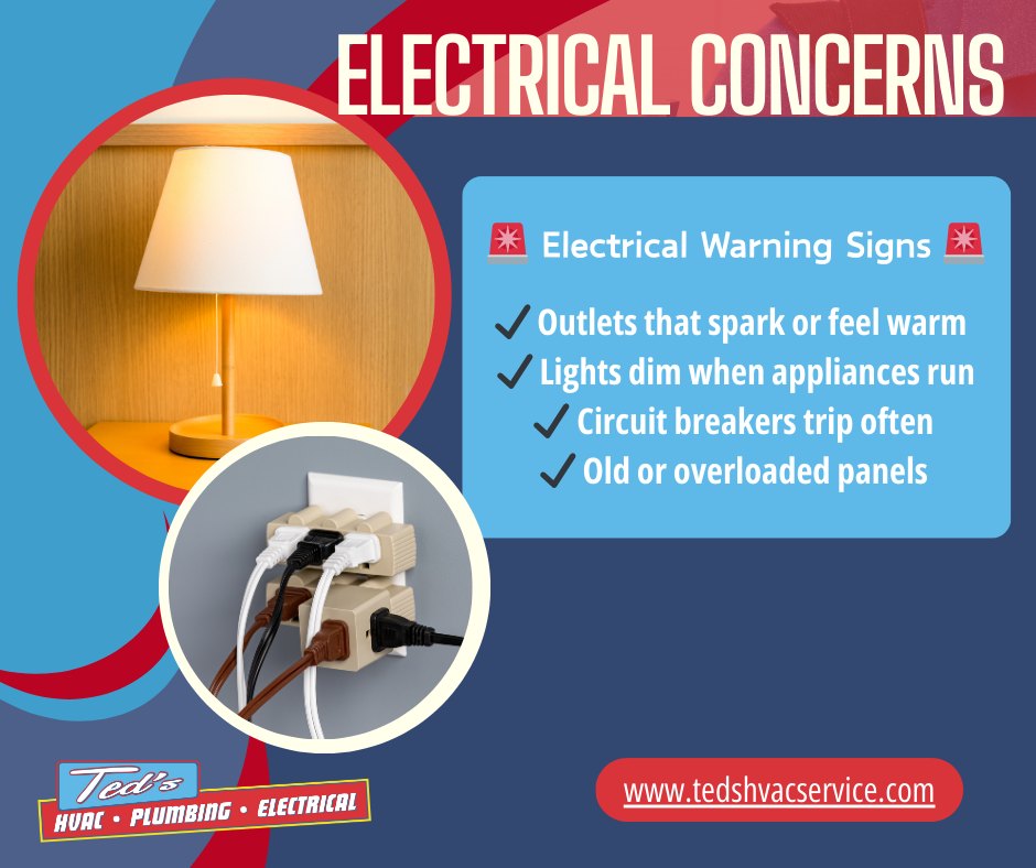 Ted's - 🚨 Electrical Warning Signs 🚨 Outlets that spark or feel warm ...
