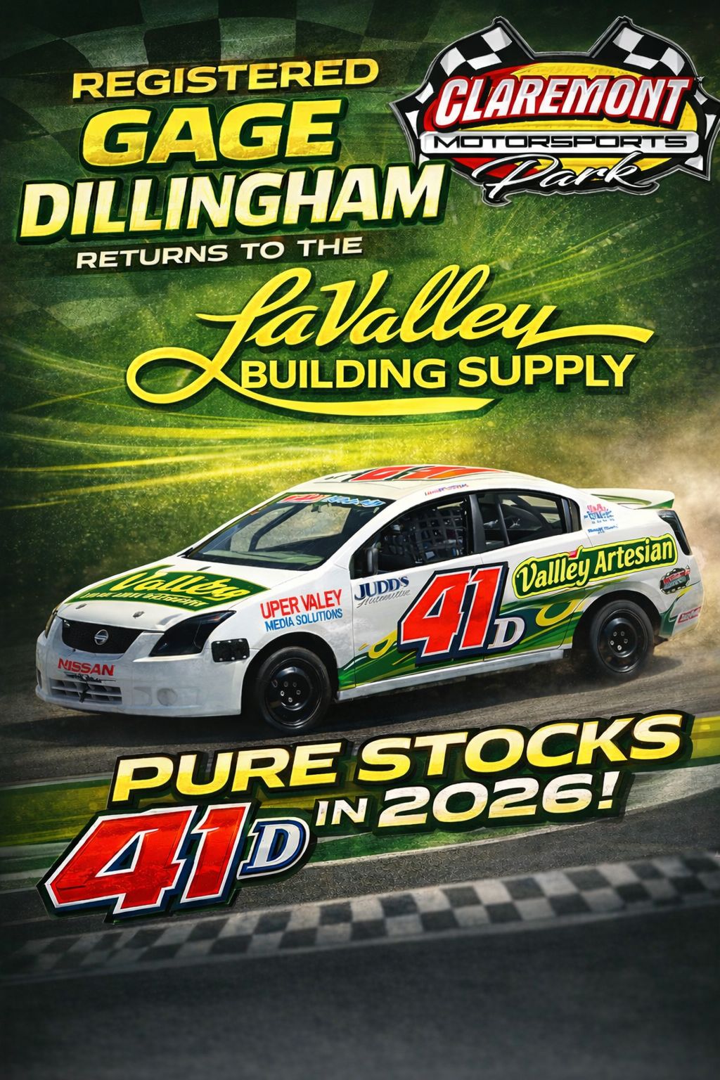 Claremont - Welcome back Gage! hope to see you in Victory Lane in 2026 ...