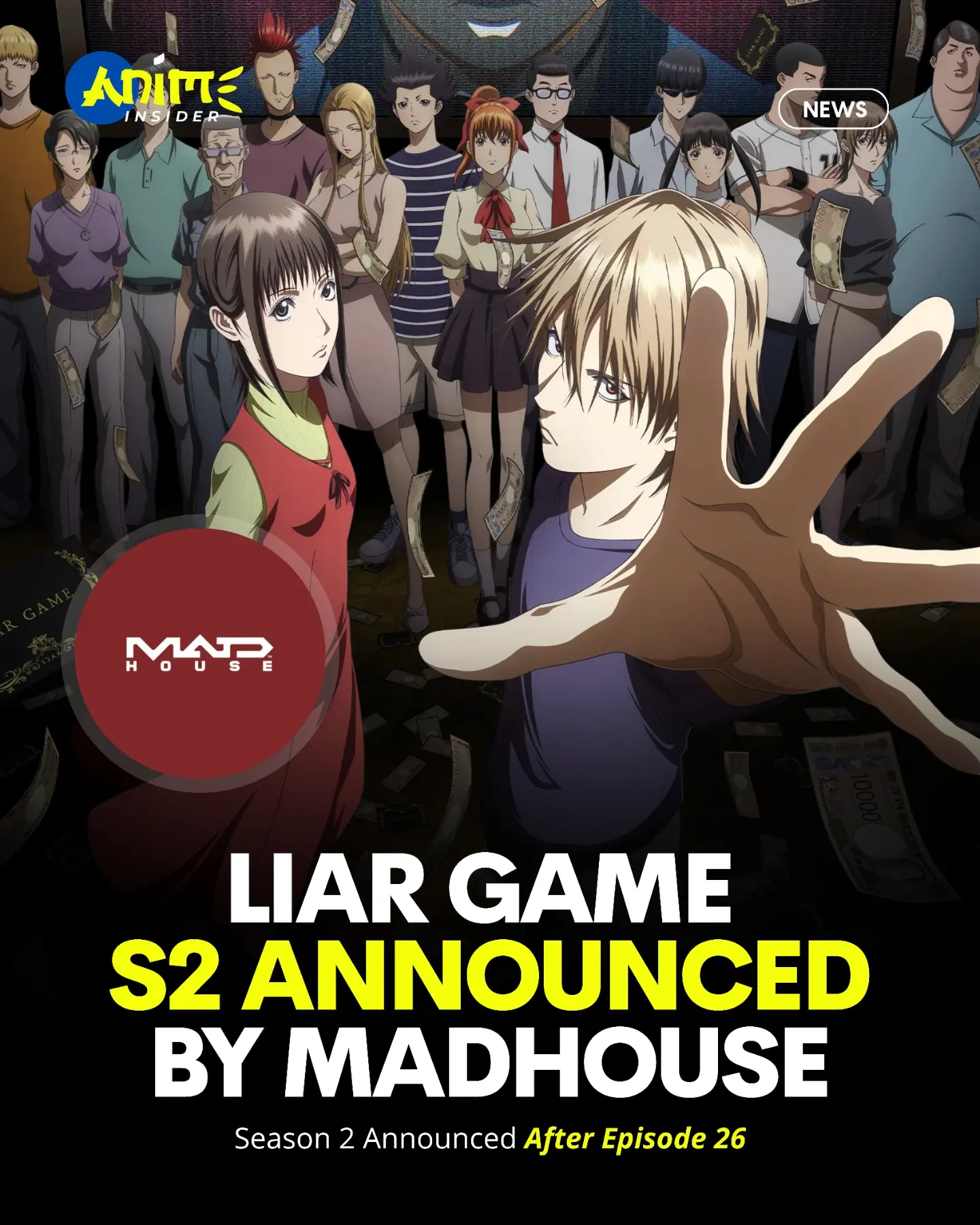 Liar Game season 2 announced by Madhouse