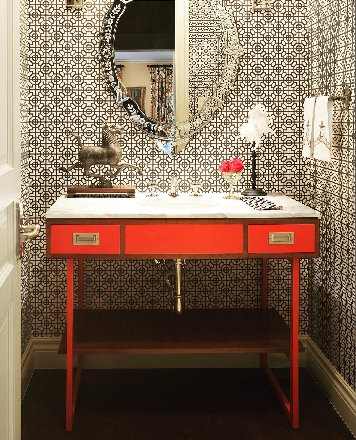 Andrea - Powder rooms are the perfect place to go bold. We love using ...