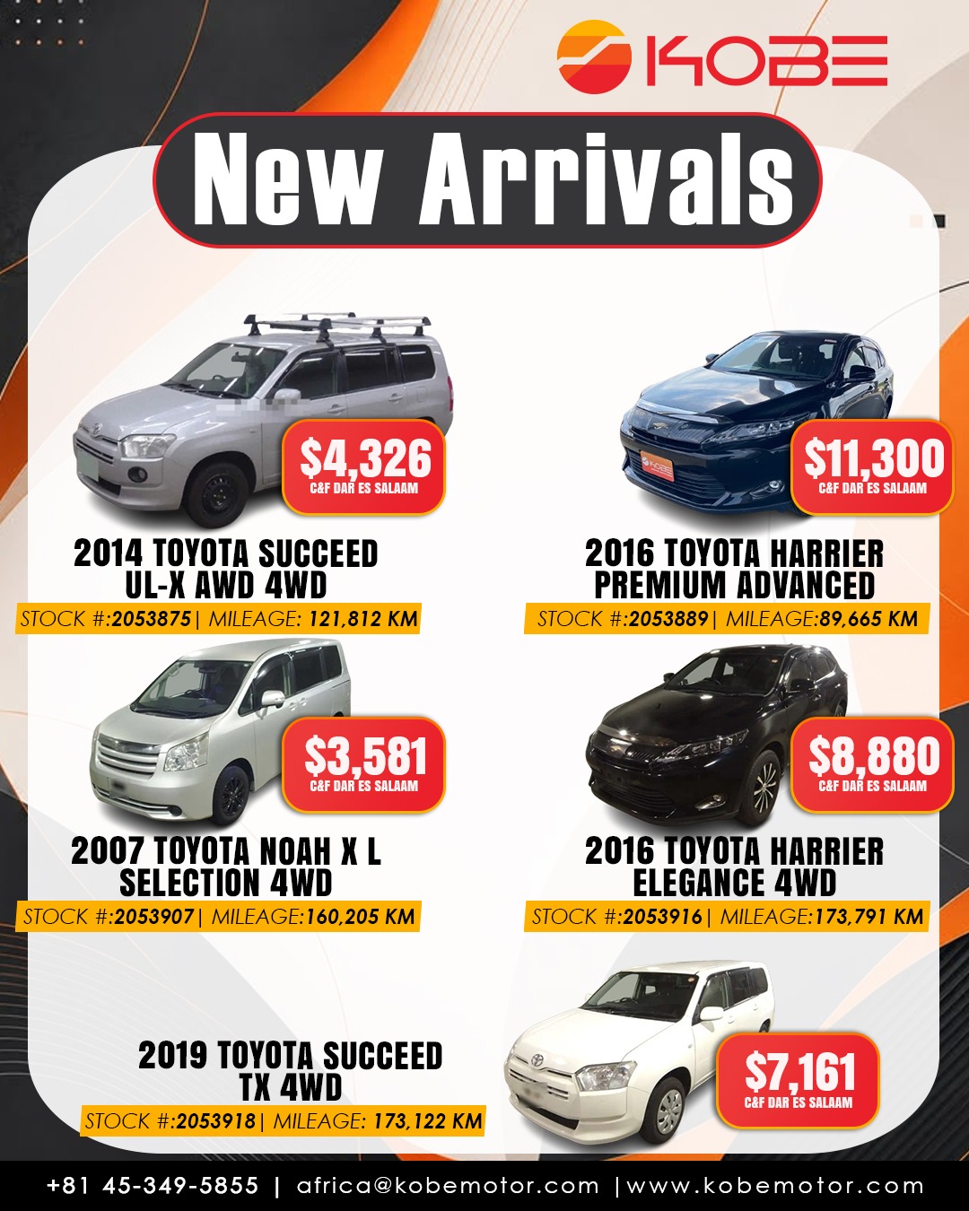 Japanese vehicles available in Dar es Salaam