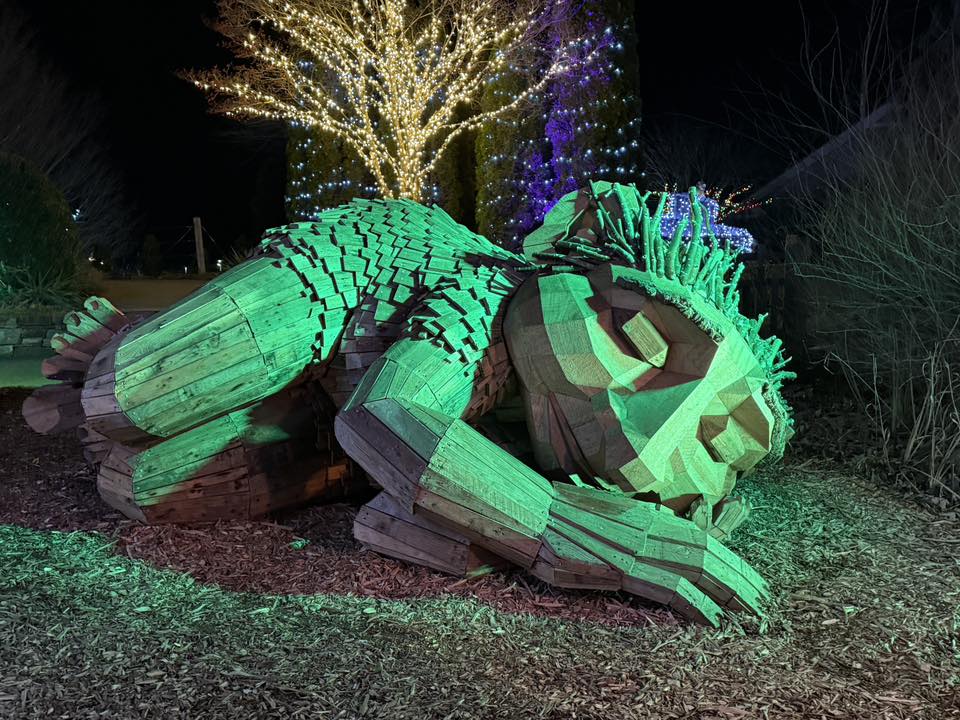 ✨ The best part of Winter Lights last night: Thomas Dambo's