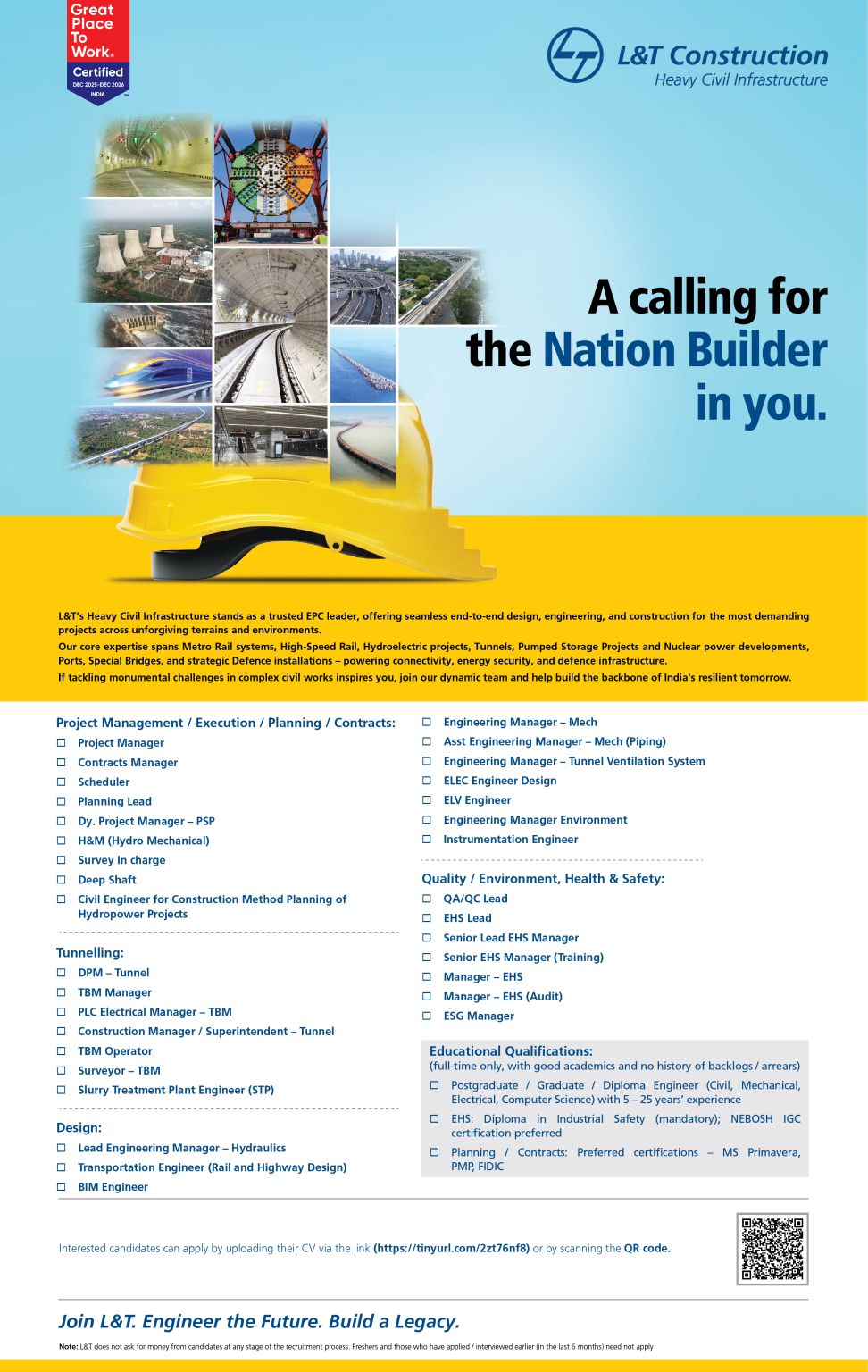 Constructionplacements - L&T Recruitment 2026 Larsen & Toubro (L&T ...
