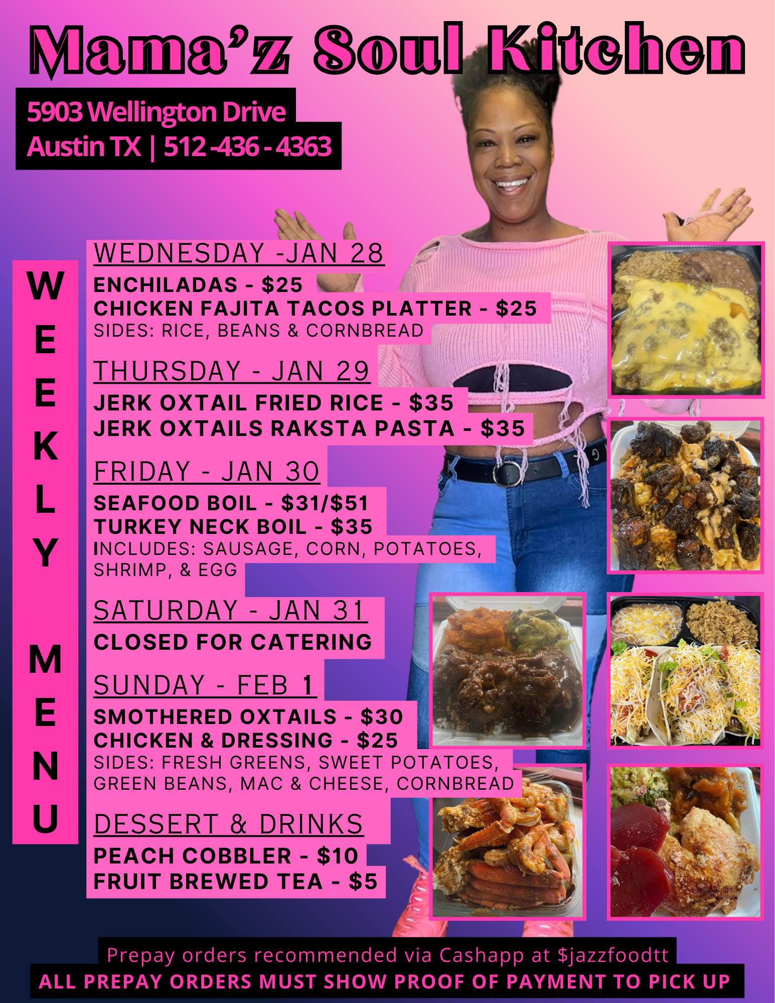 u-mamaページ MaMa'Z - This weeks menu please read dates thanks 🙏🏾 | Facebook