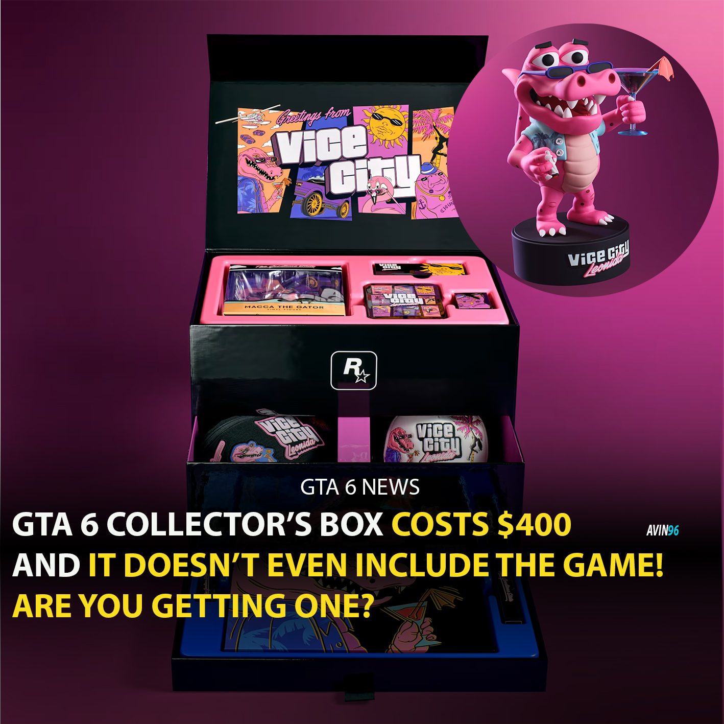 GTA 6 Vice City collector's box costs $399.99, includes figure and