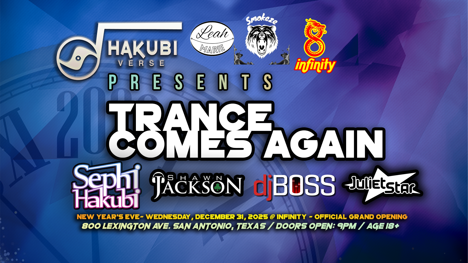 Trance Comes Again (NYE 2026 Infinity Grand Opening)