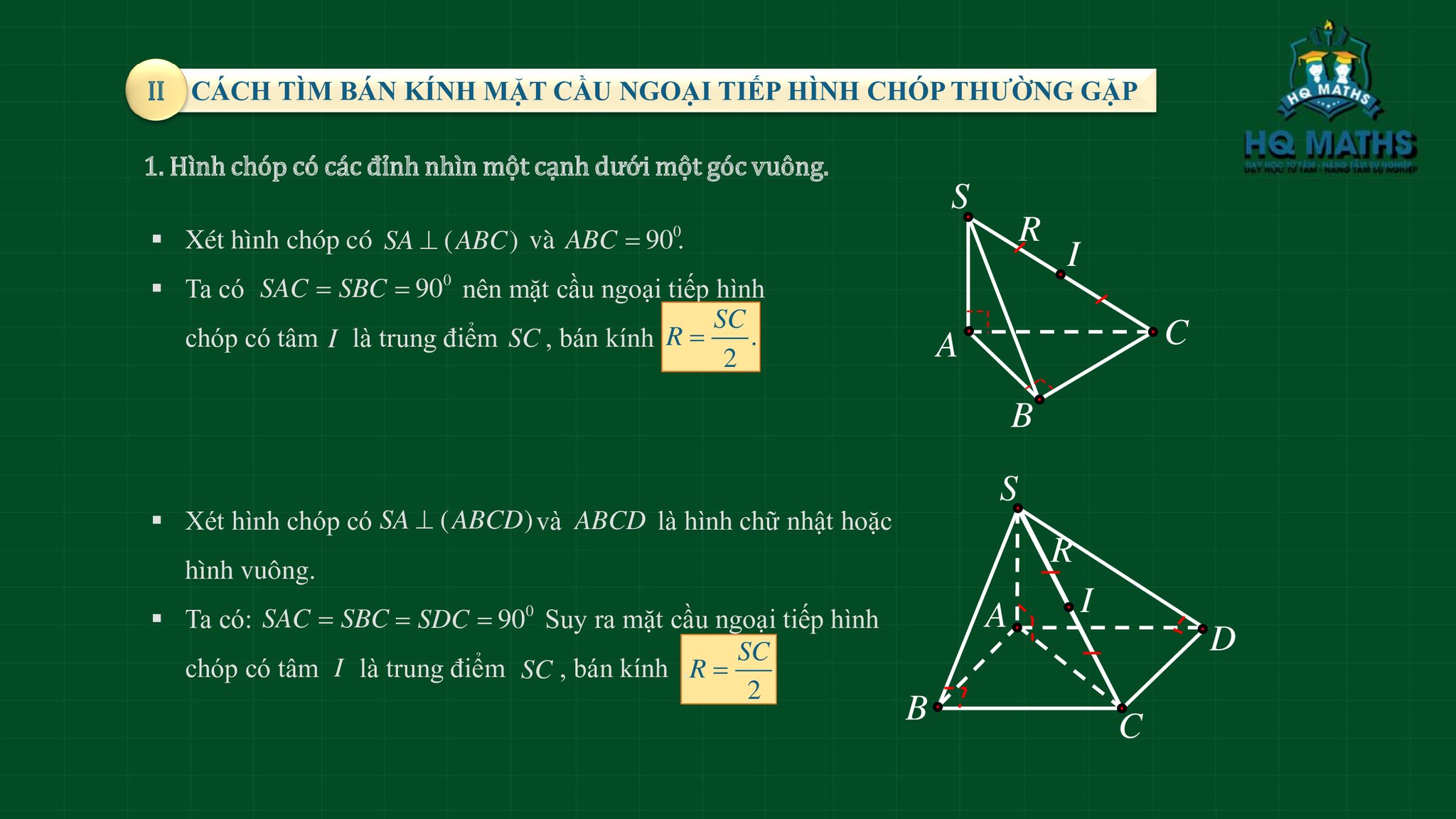 HQ Maths - 🎁 LÝ THUYẾT MẶT CẦU VÀ MẶT CẦU NGOẠI TIẾP KHỐI... | Facebook