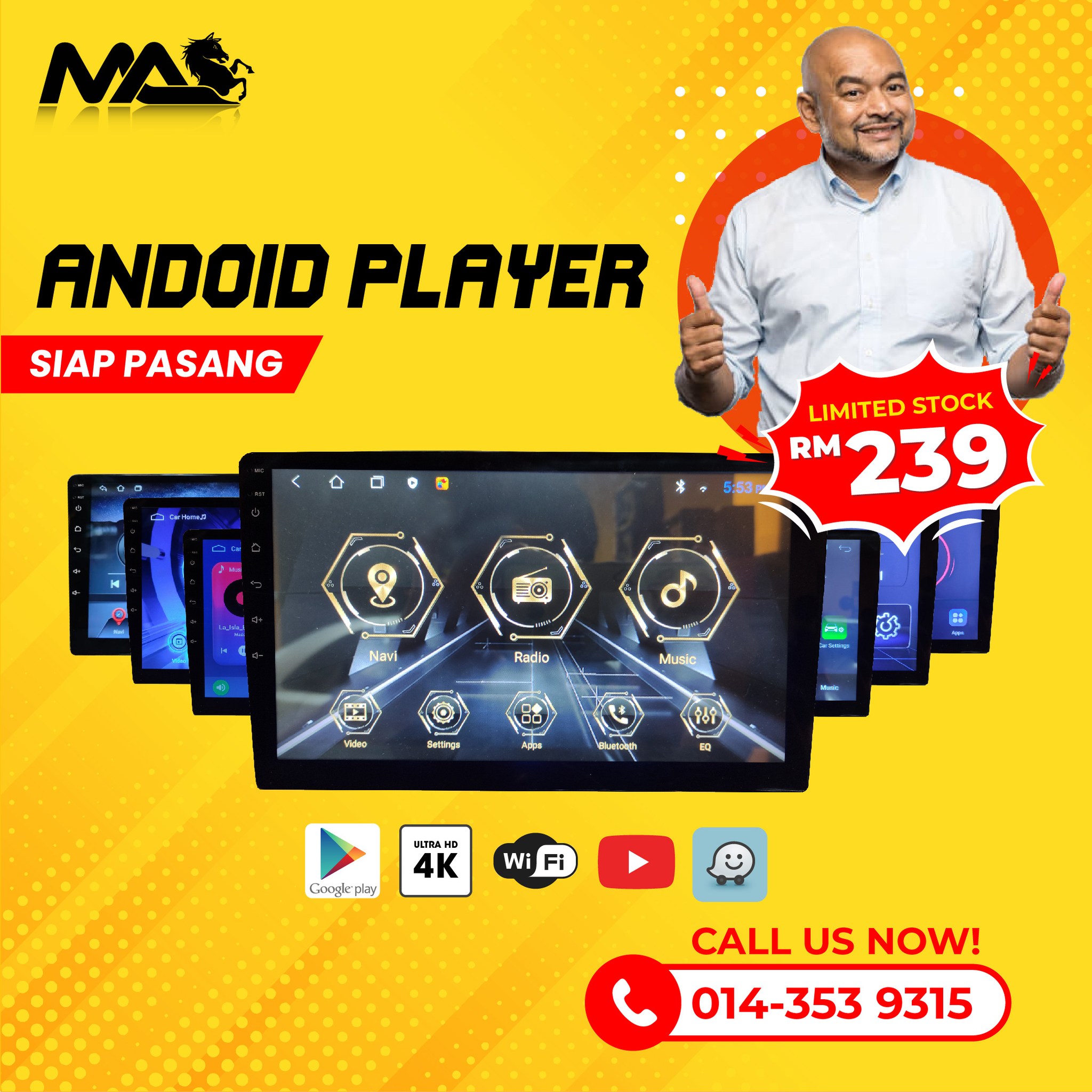 Andriod Player Harga siap pasang... - MA Audio Bukit Gambir