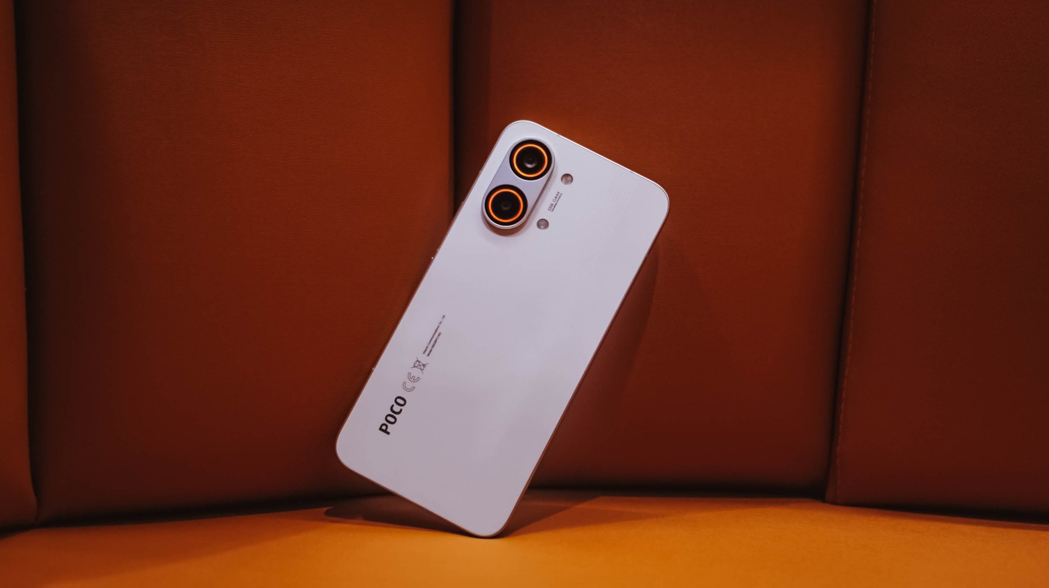 The POCO X8 Pro Max features a durable fiberglass back and a 