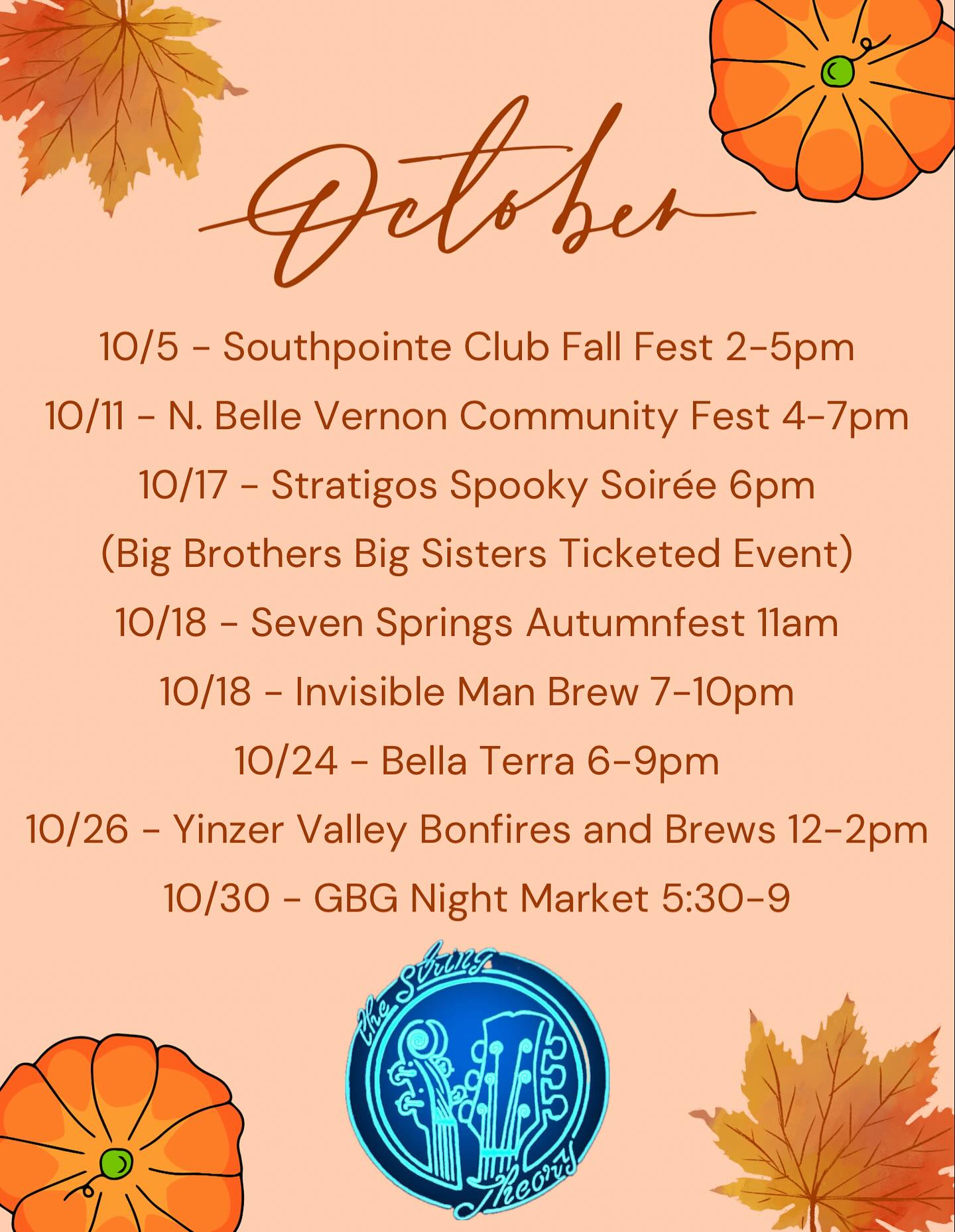 🍂🎶 OCTOBER IS HERE 🎶🍂 We’ve packed... - The String Theory | Facebook