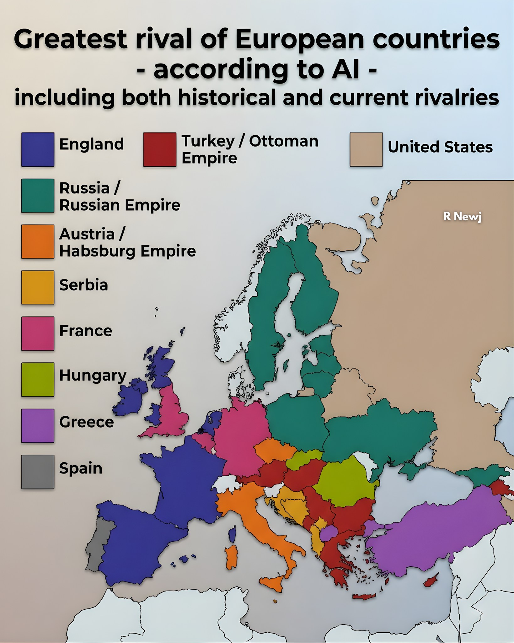 R NEWJ - Europe’s Biggest Rivals 🔥🤖 History & Modern Conflicts Mapped ...