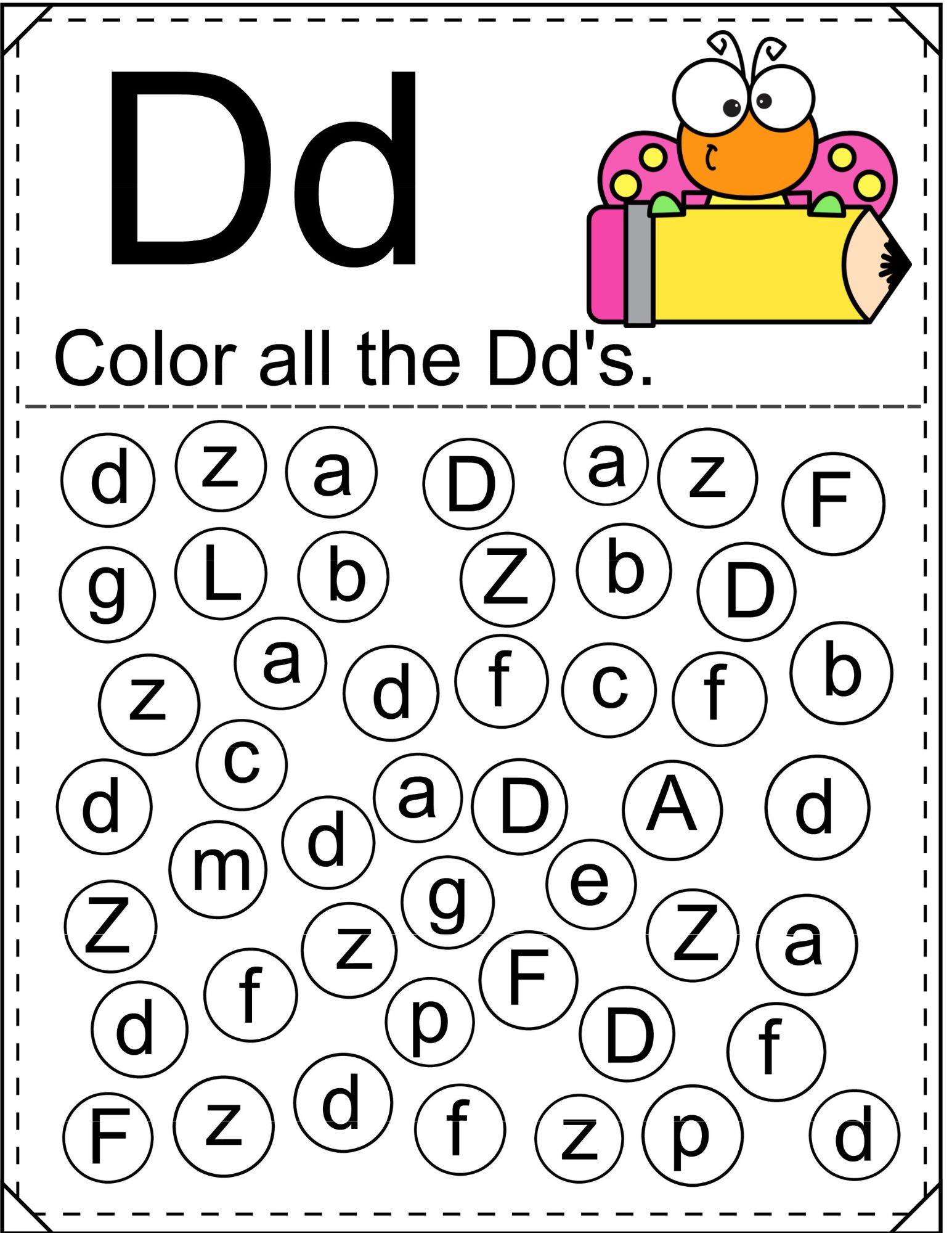 Find and Color The... - Worksheets For Kindergarten PDF