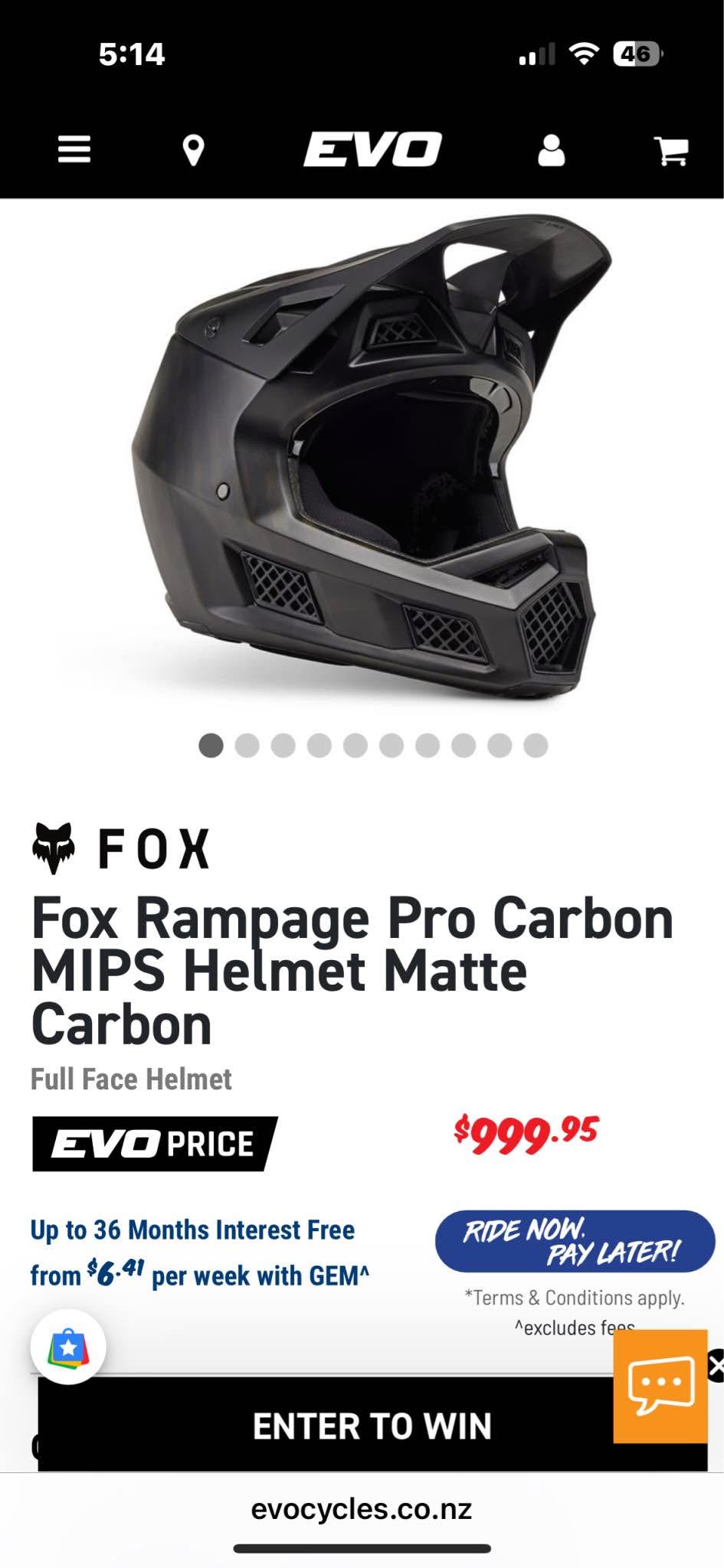 Fox Rampage Pro Carbon/RPC - Bicycle Helmets - Christchurch, New ...