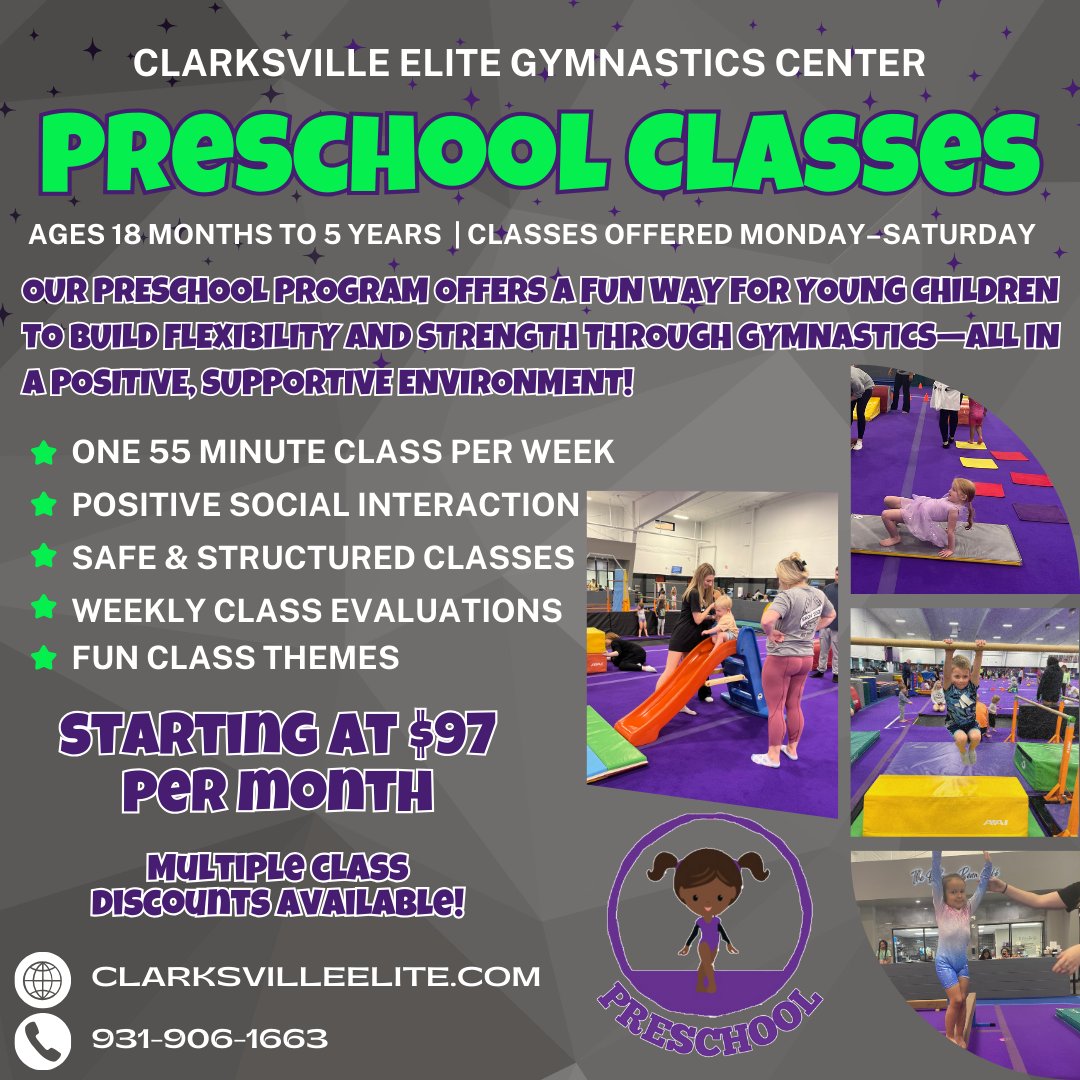 Clarksville - 🌟 Start Their Journey Early with Preschool Gymnastics! 🔗 ...