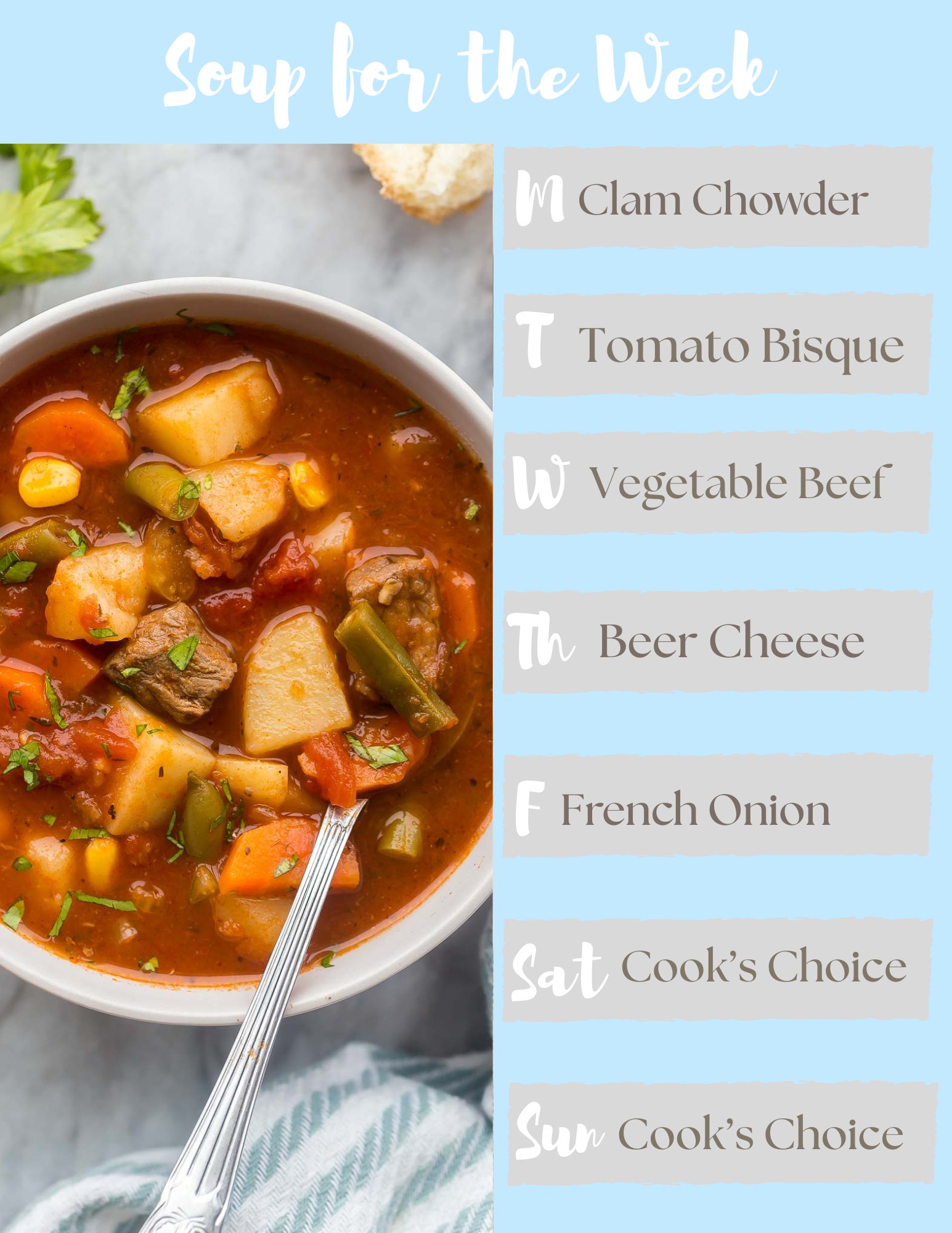 Chattering - 🥣 Soup of the week! 🥣 Tasty options this week...that means ...