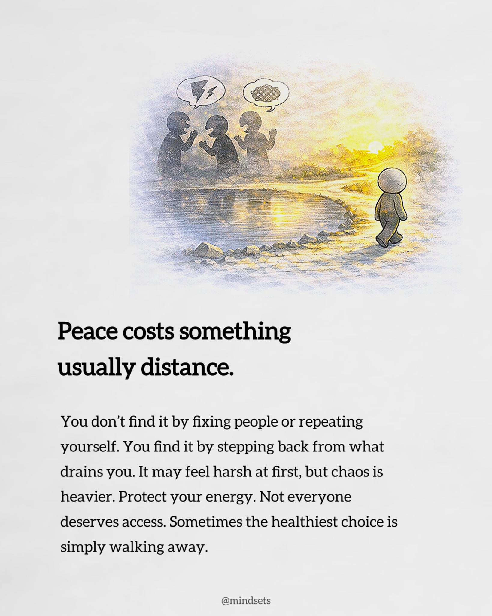 Mindsets - 🍀🙌🪐 Peace costs something usually distance. You... | Facebook