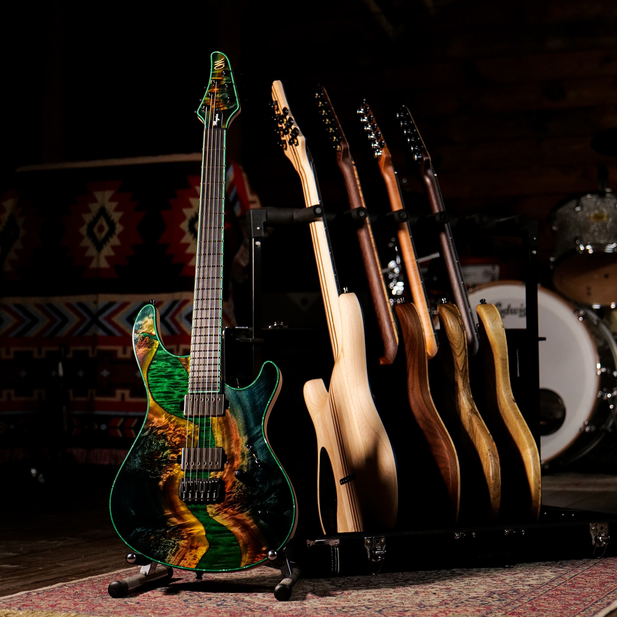 Mayones - Mayones Setius Gothic 6 Custom | Trans Black Matt Green