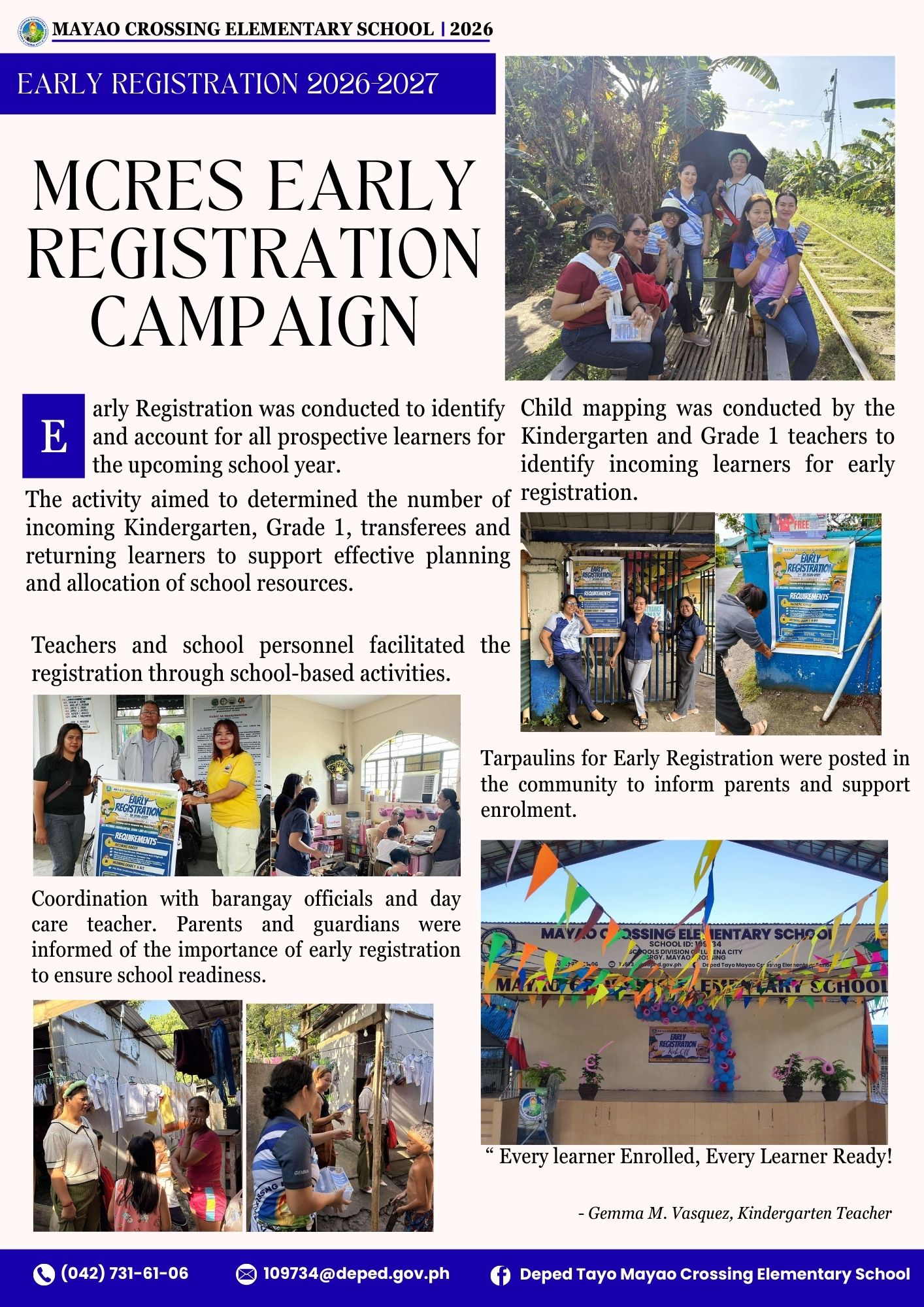 Deped - MCRES Early Registration Campaign for School Year 2026-2027 ...
