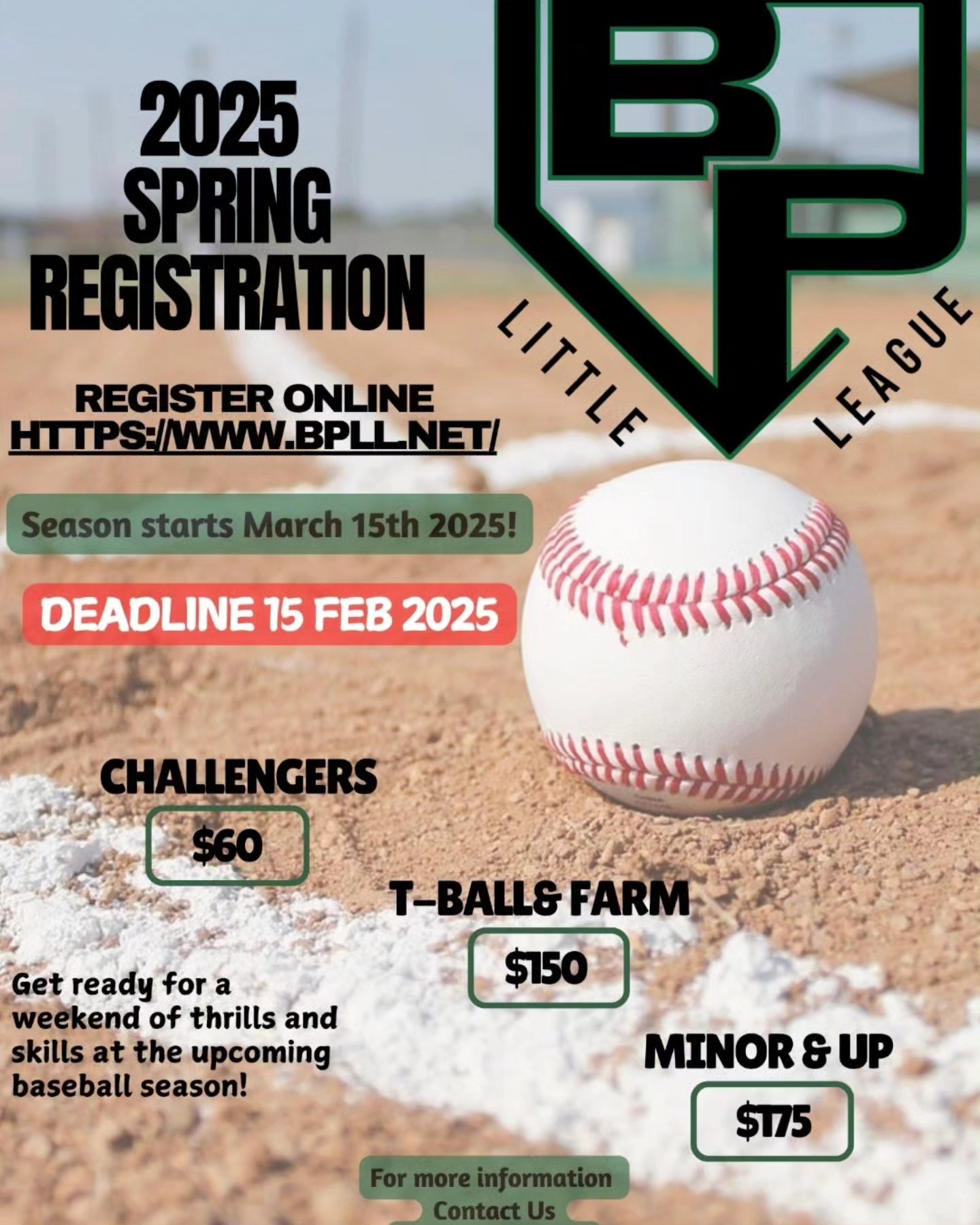 Deadline to register for our... - Banning-Pass Little League | Facebook