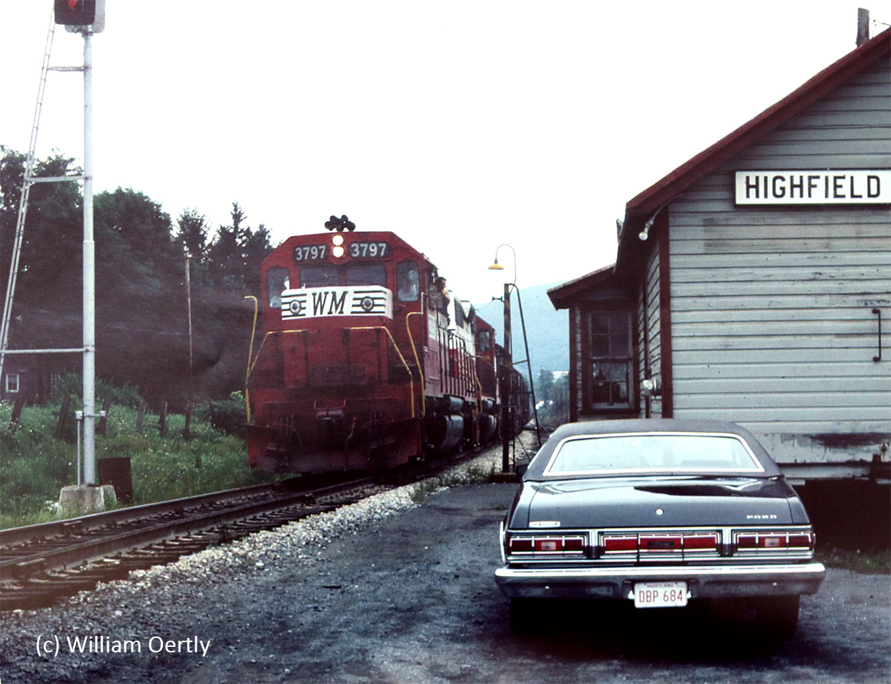 Western - Western Maryland Railway number 3797 and two additional GP40s ...