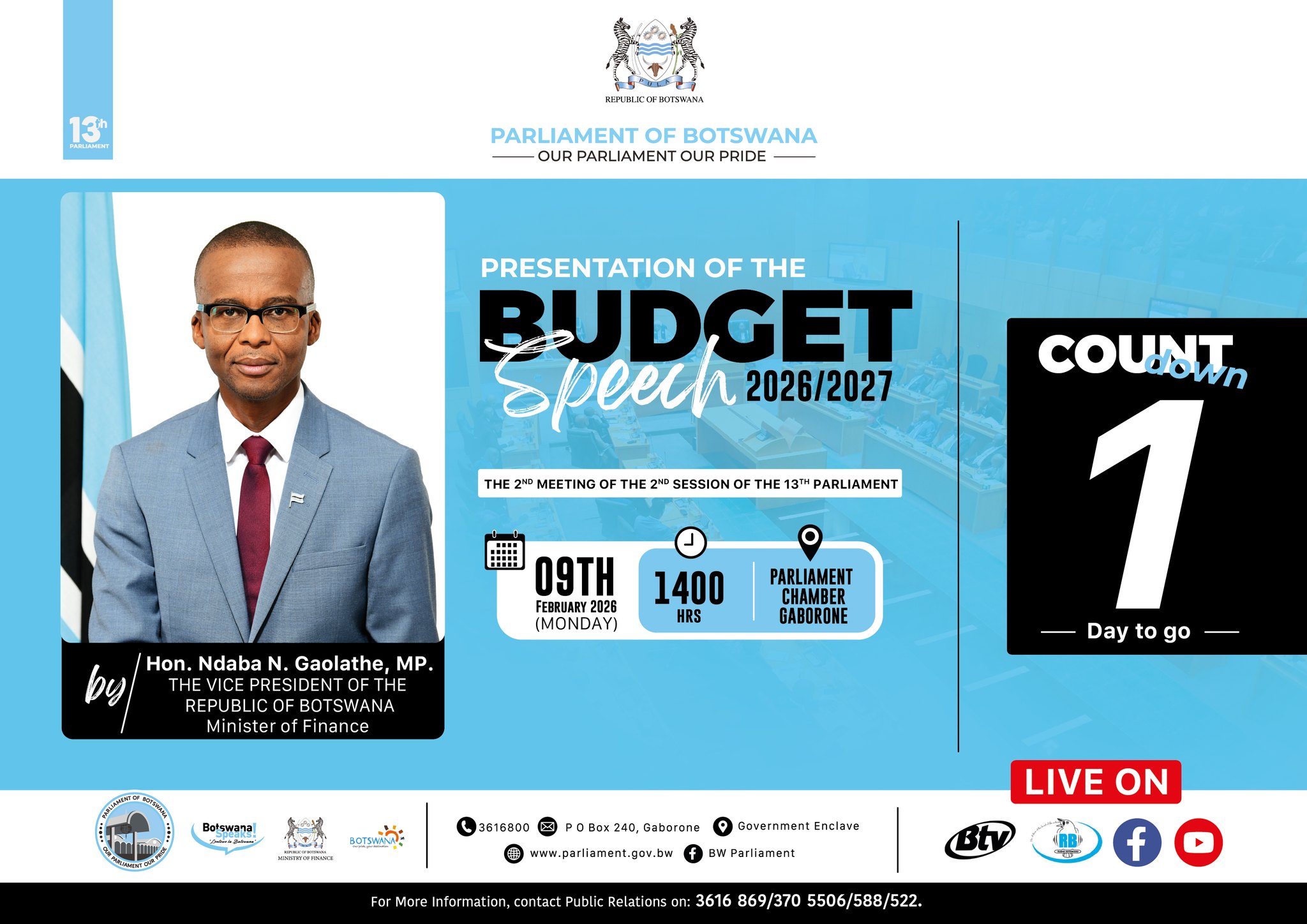 BWParliament - 𝗣𝗥𝗘𝗦𝗘𝗡𝗧𝗔𝗧𝗜𝗢𝗡 𝗢𝗙 𝗧𝗛𝗘 𝗕𝗨𝗗𝗚𝗘𝗧 𝗦𝗣𝗘𝗘𝗖𝗛 𝟮𝟬𝟮𝟲/𝟮𝟬𝟮𝟳... | Facebook