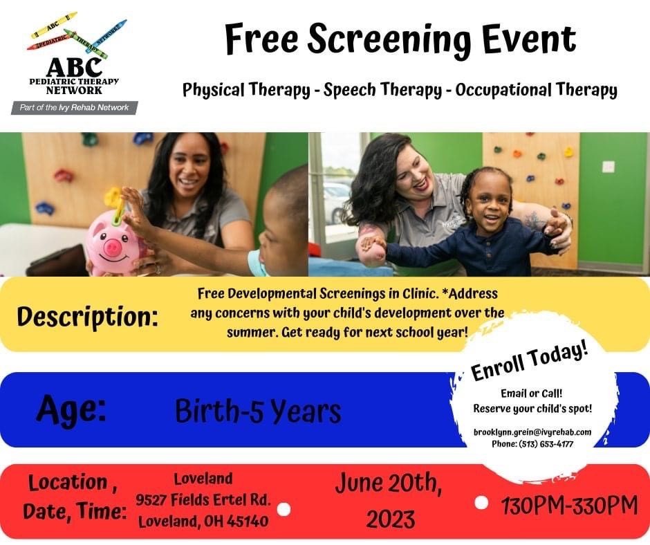 📣 Free Screening Event! 📣... - ABC Pediatric Therapy | Facebook
