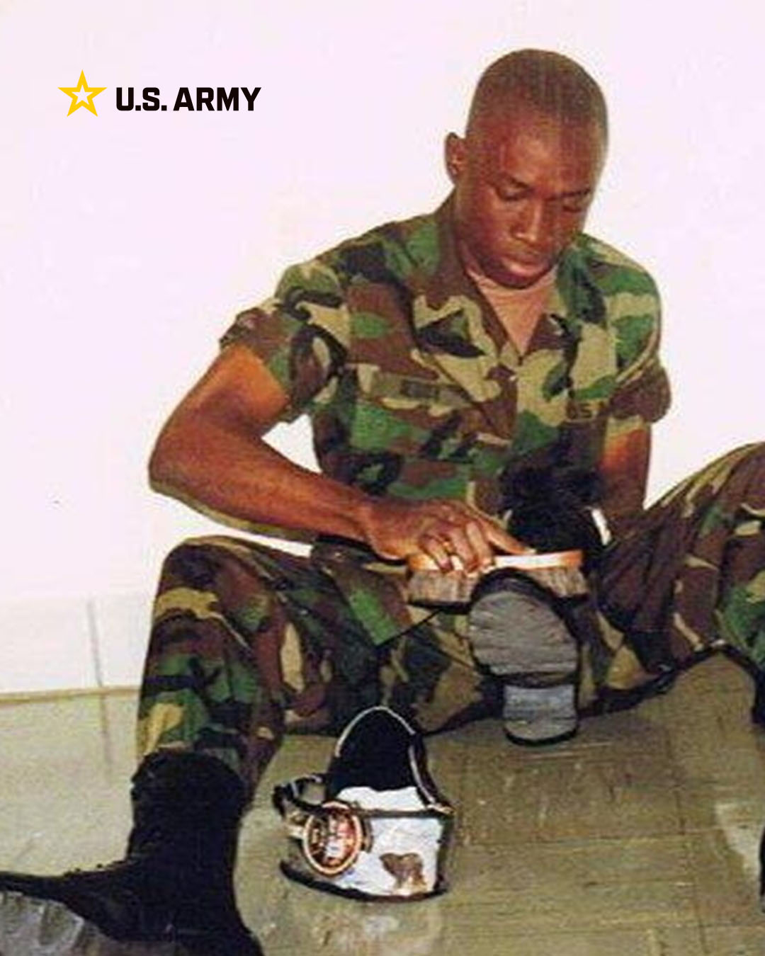 The quiet ritual. The smell of boot polish is a core memory for 