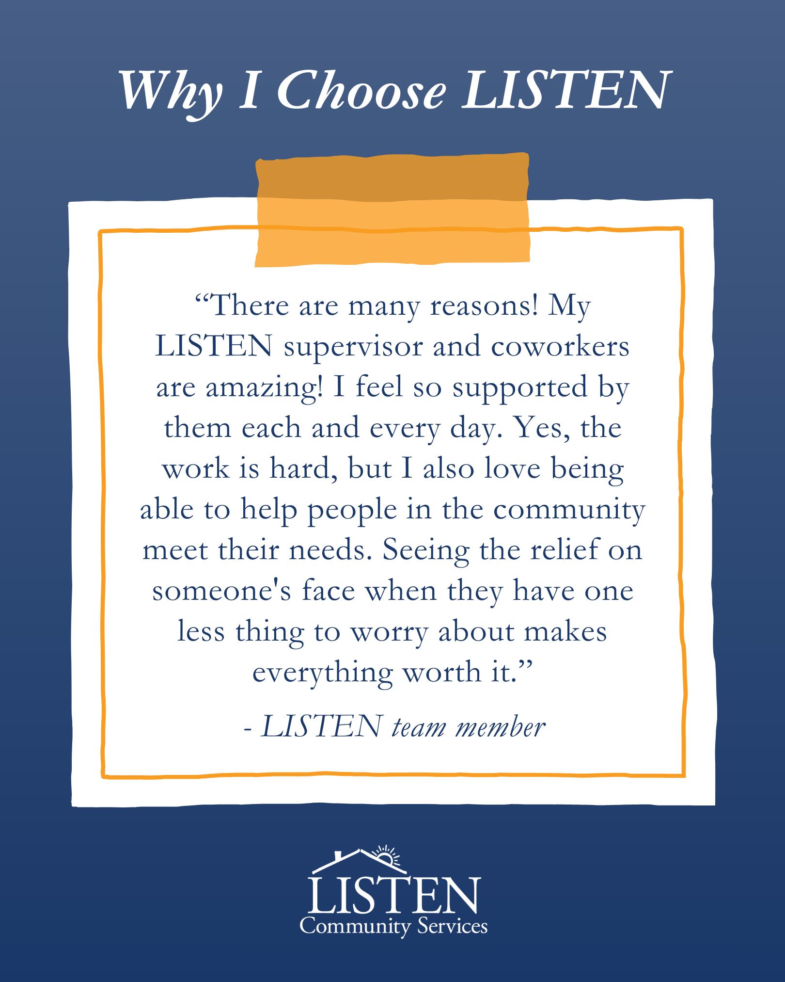 LISTEN - 💛 We love hearing what it means to be part of the LISTEN team ...