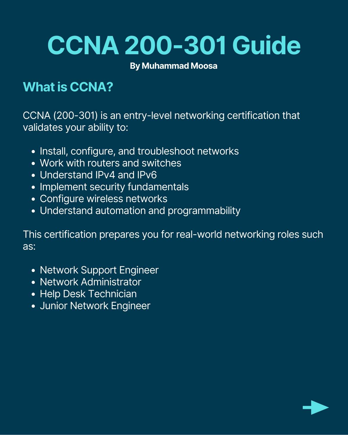 Moosa Teaches - I created a simple, direct CCNA Guide.... | Facebook