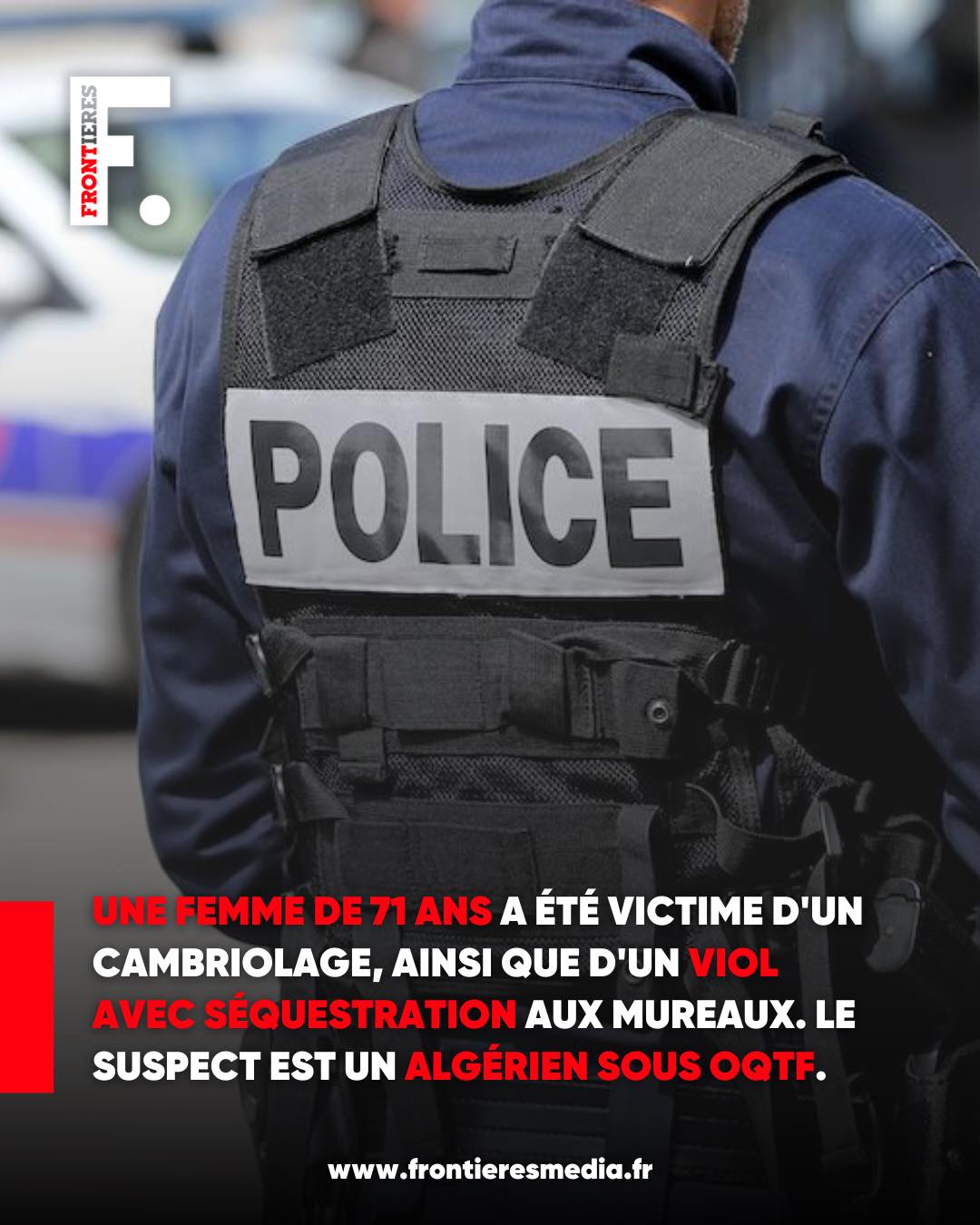 🚨 ALERTE - Une femme de 71 ans a été... - Frontières Média | Facebook