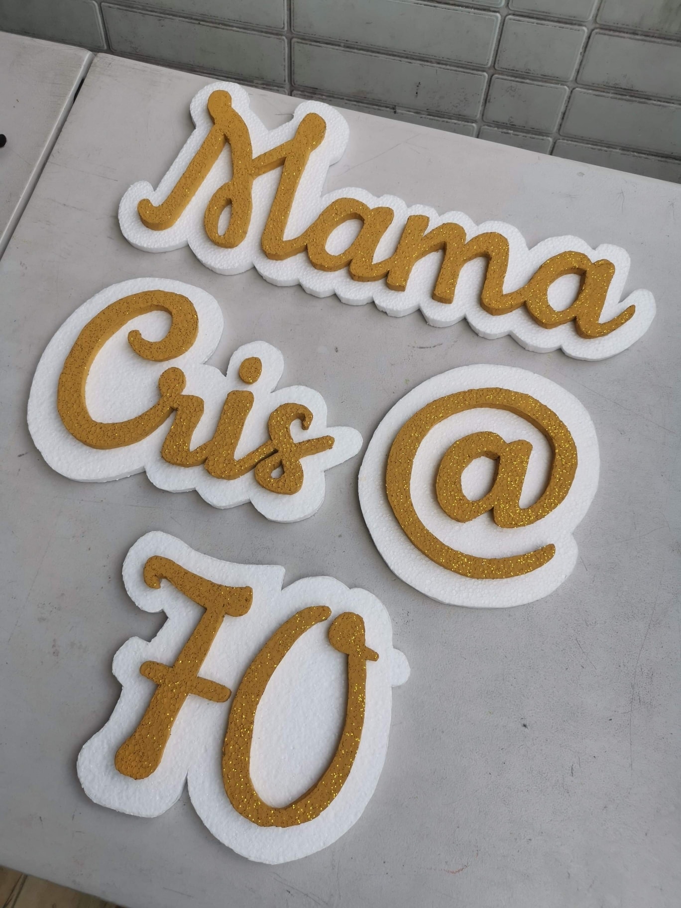 Cebu Giveaways - Custom Letter Standee, cursive lettering...