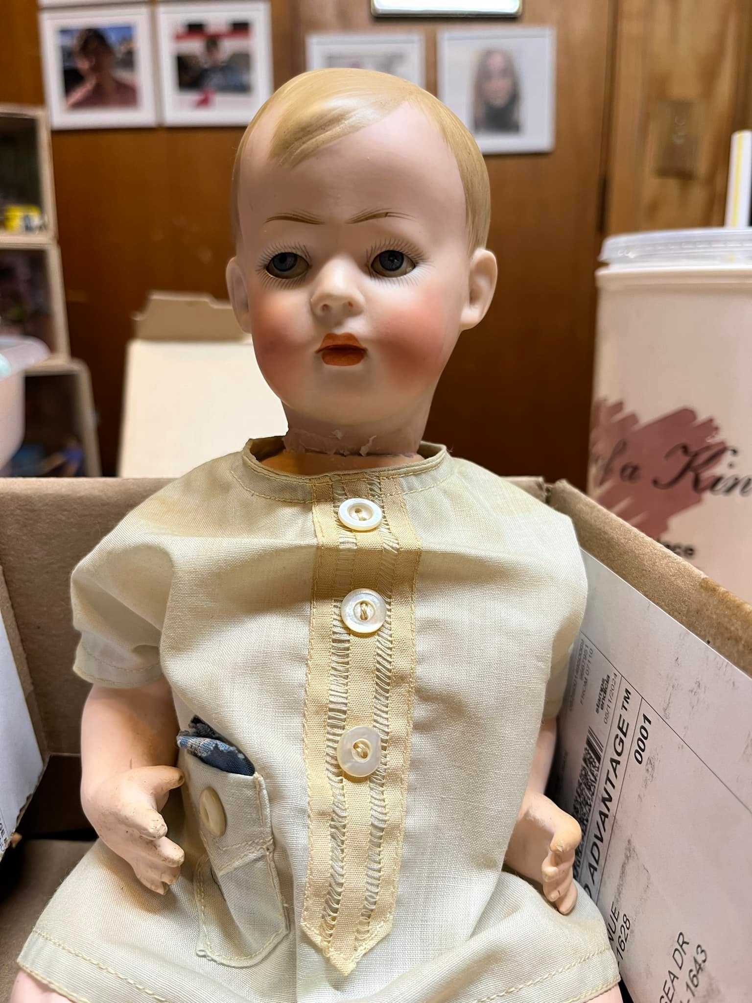 What is the origin and value of this antique bisque doll?