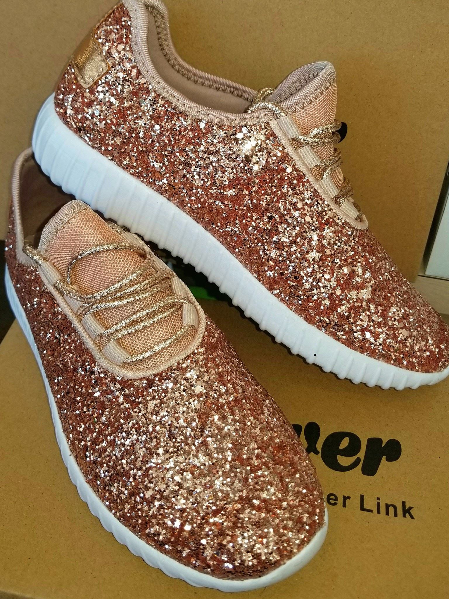 rose gold sequin dress shoes glitter for women and girls at Sharpe's Silhouette_Fit and Flare