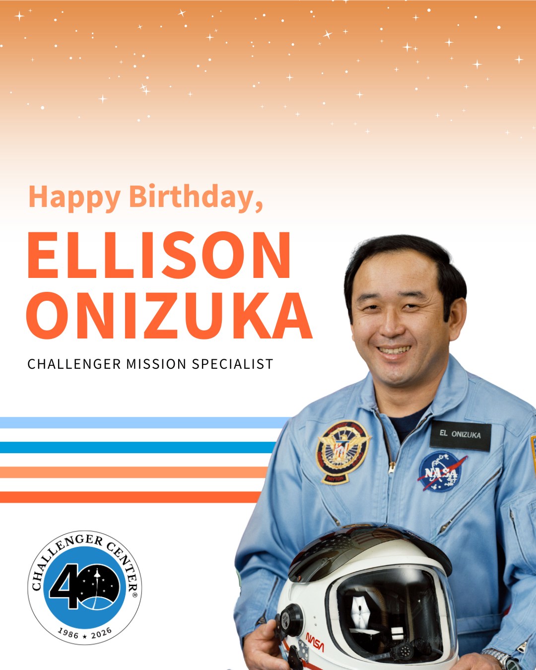 Today, on his birthday, we remember Challenger Mission Specialist