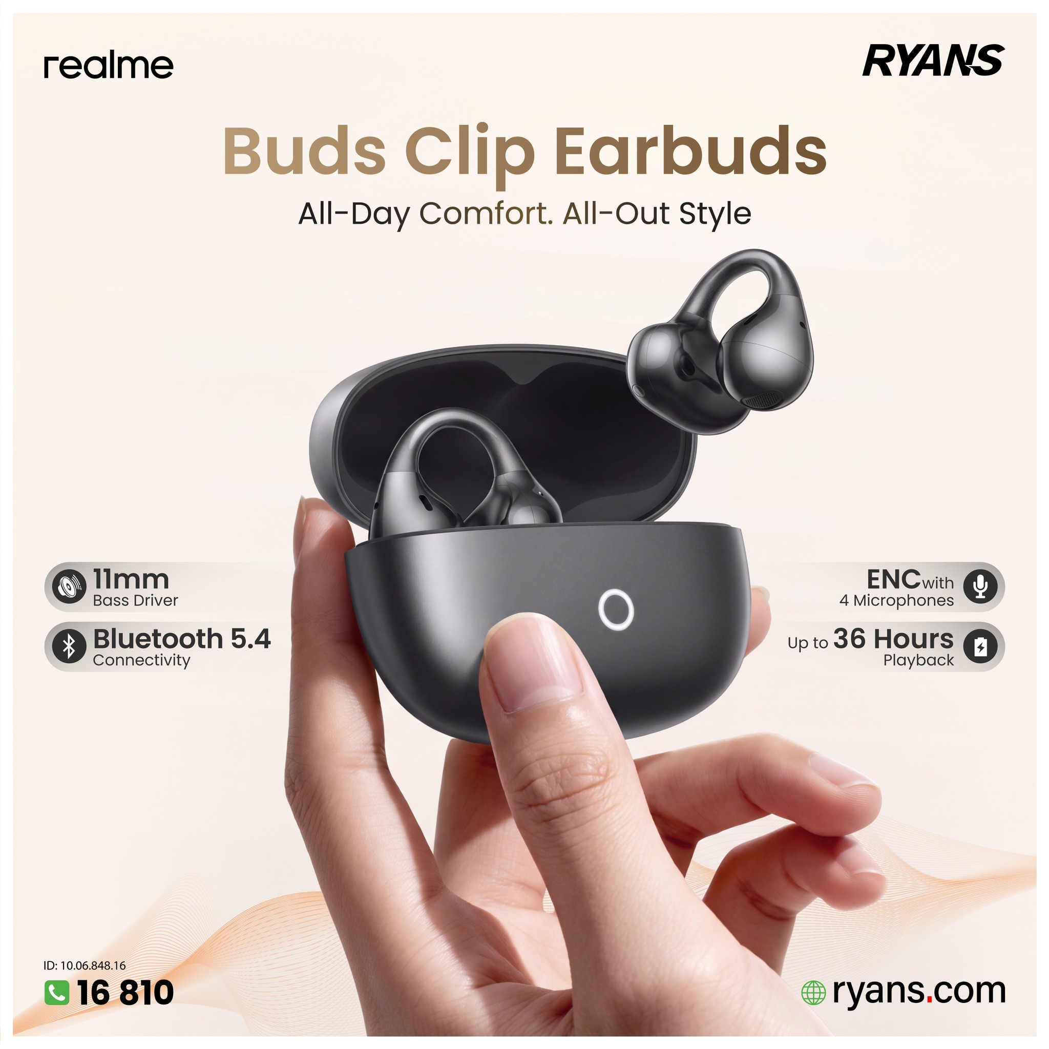 Ryans - Realme Buds Clip – Lightweight open-ear earbuds for