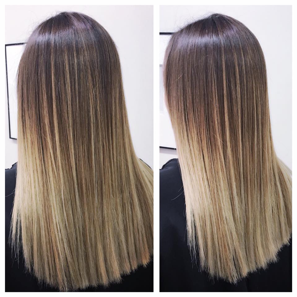 Ombré Hair Blond Cheveux Lisse