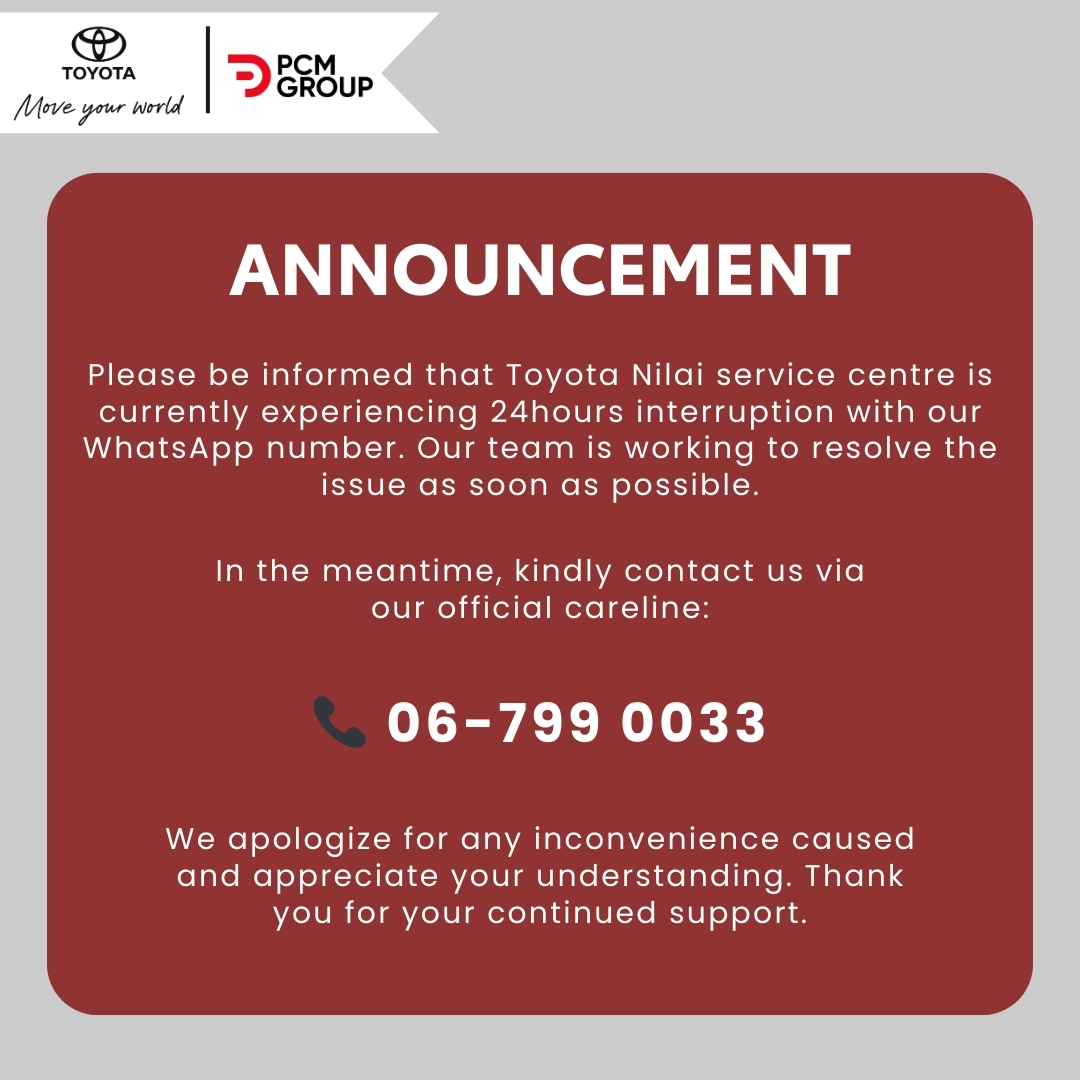Toyota - 🚨 IMPORTANT NOTICE: WHATSAPP SERVICE INTERRUPTION 🚨 Dear ...
