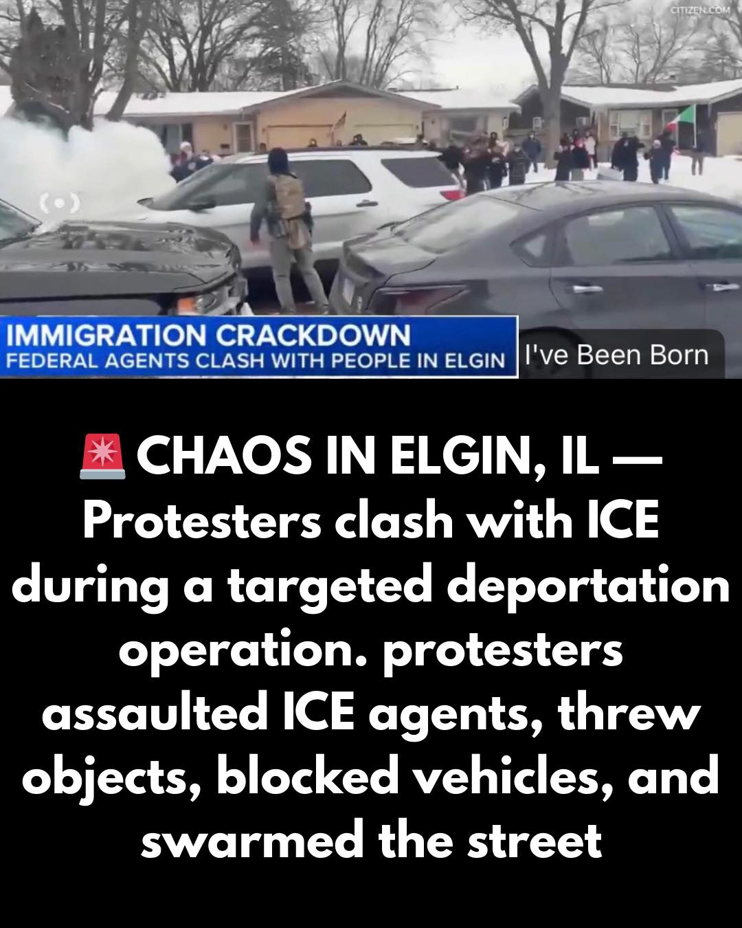🚨 CHAOS IN ELGIN, IL — Protesters clash... - American Resolve | Facebook