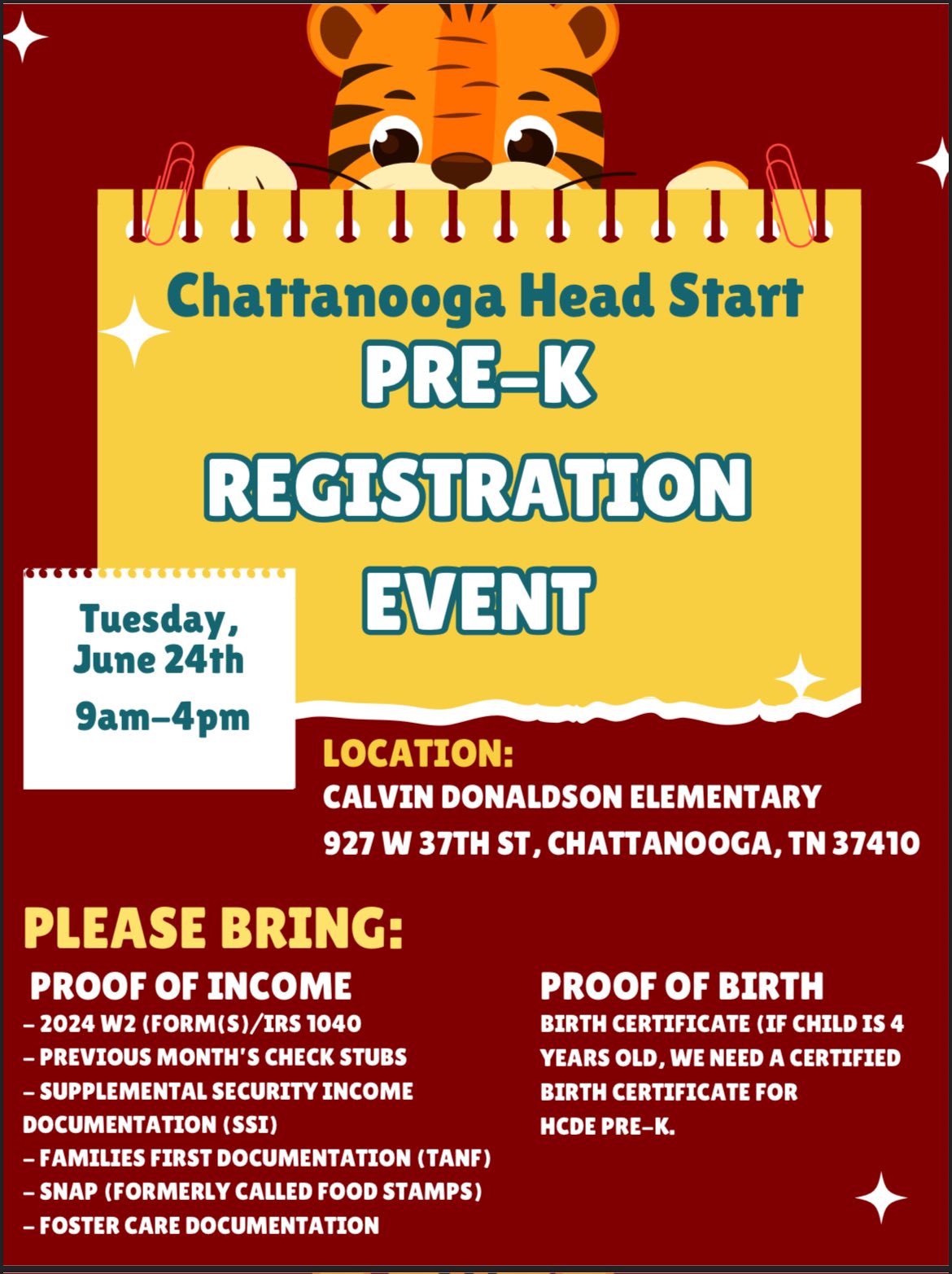 📣 Pre-K Registration – June... - Calvin Donaldson Elementary | Facebook